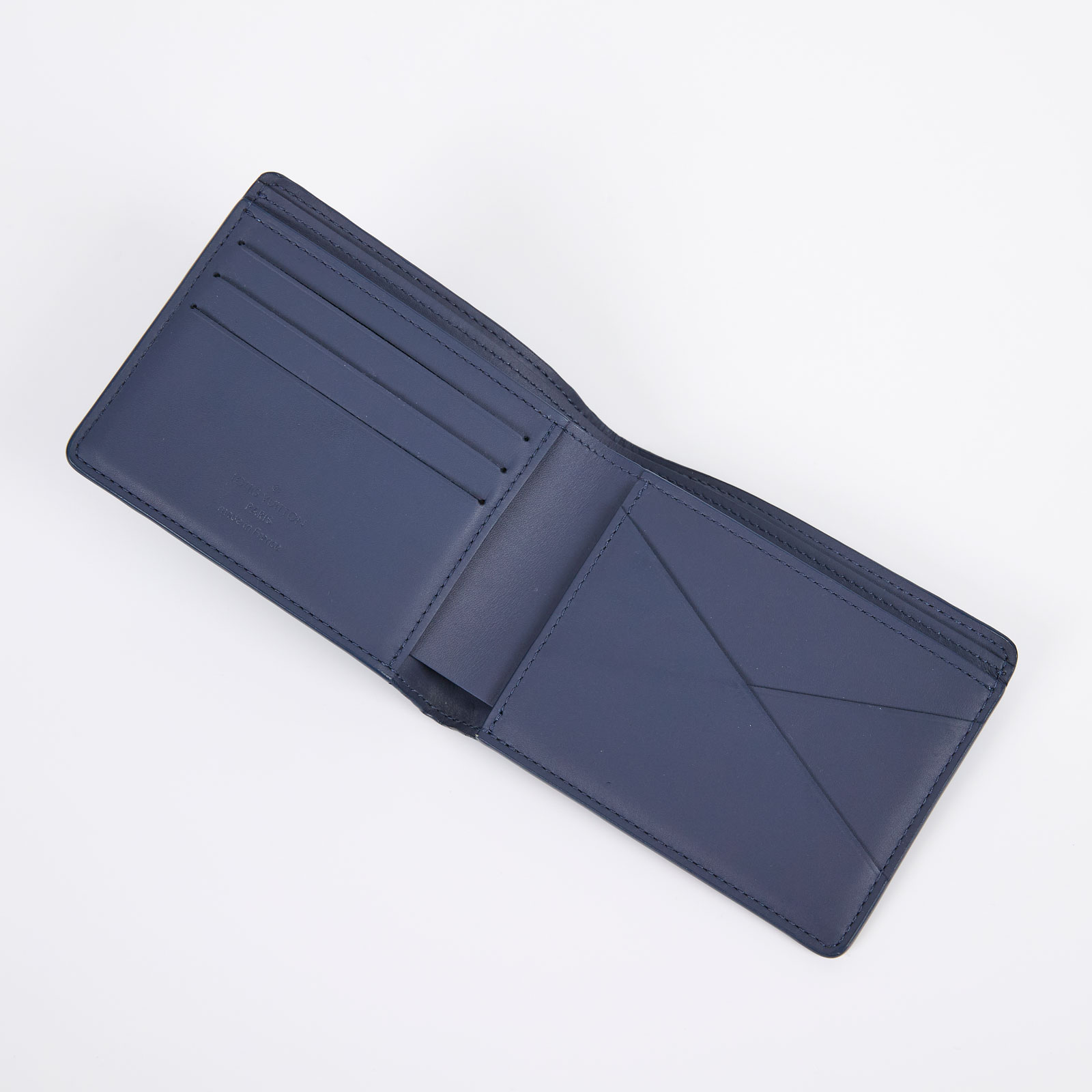 路易威登 LOUIS VUITTON Multiple 錢包 短夾 M82323 晶片款 藍原花二折皮夾Multiple 原廠盒子/防塵袋