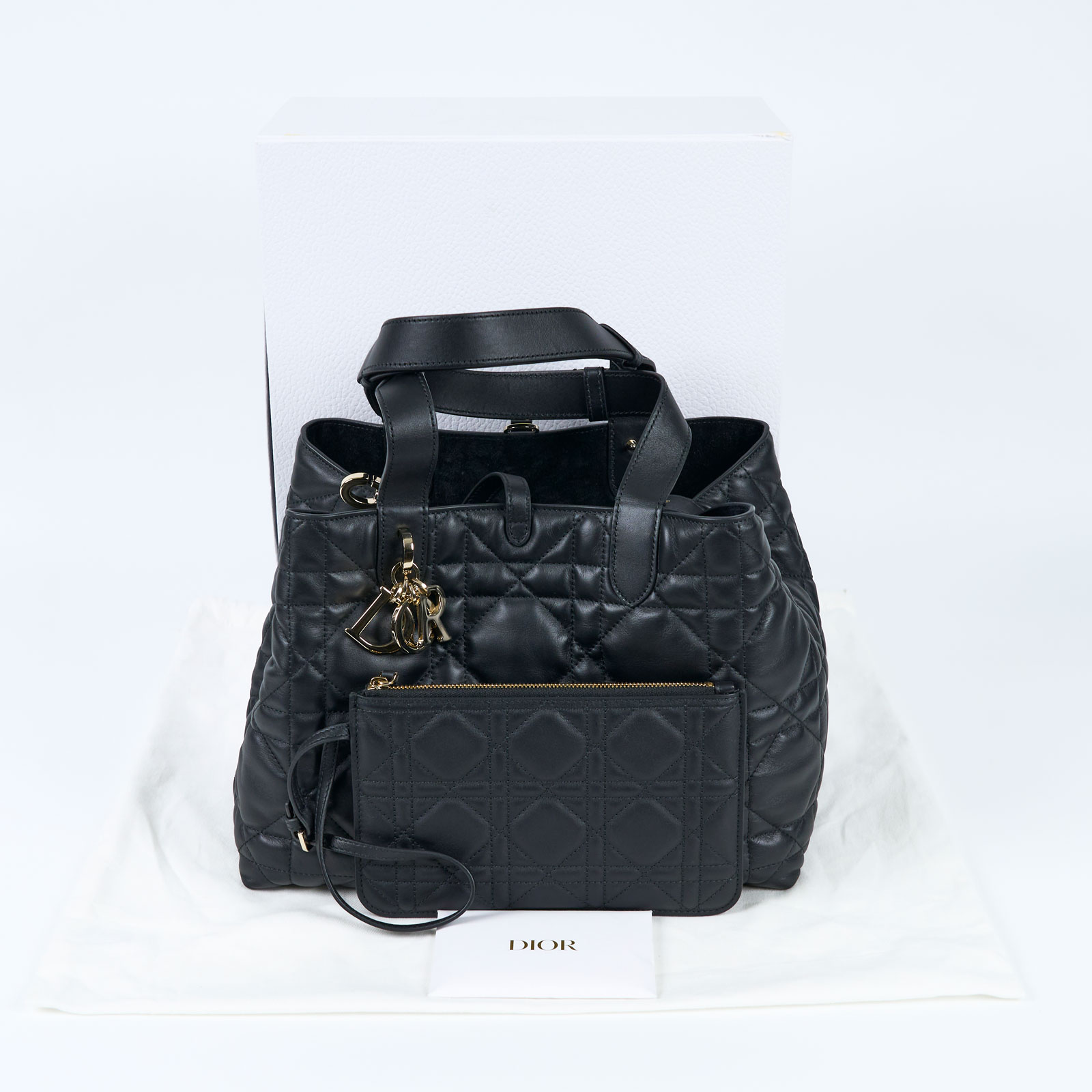 迪奧 CHRISTIAN DIOR Dior Toujours 中型 手提袋  黑色TOUJOURS 中號 防塵袋/原廠盒子