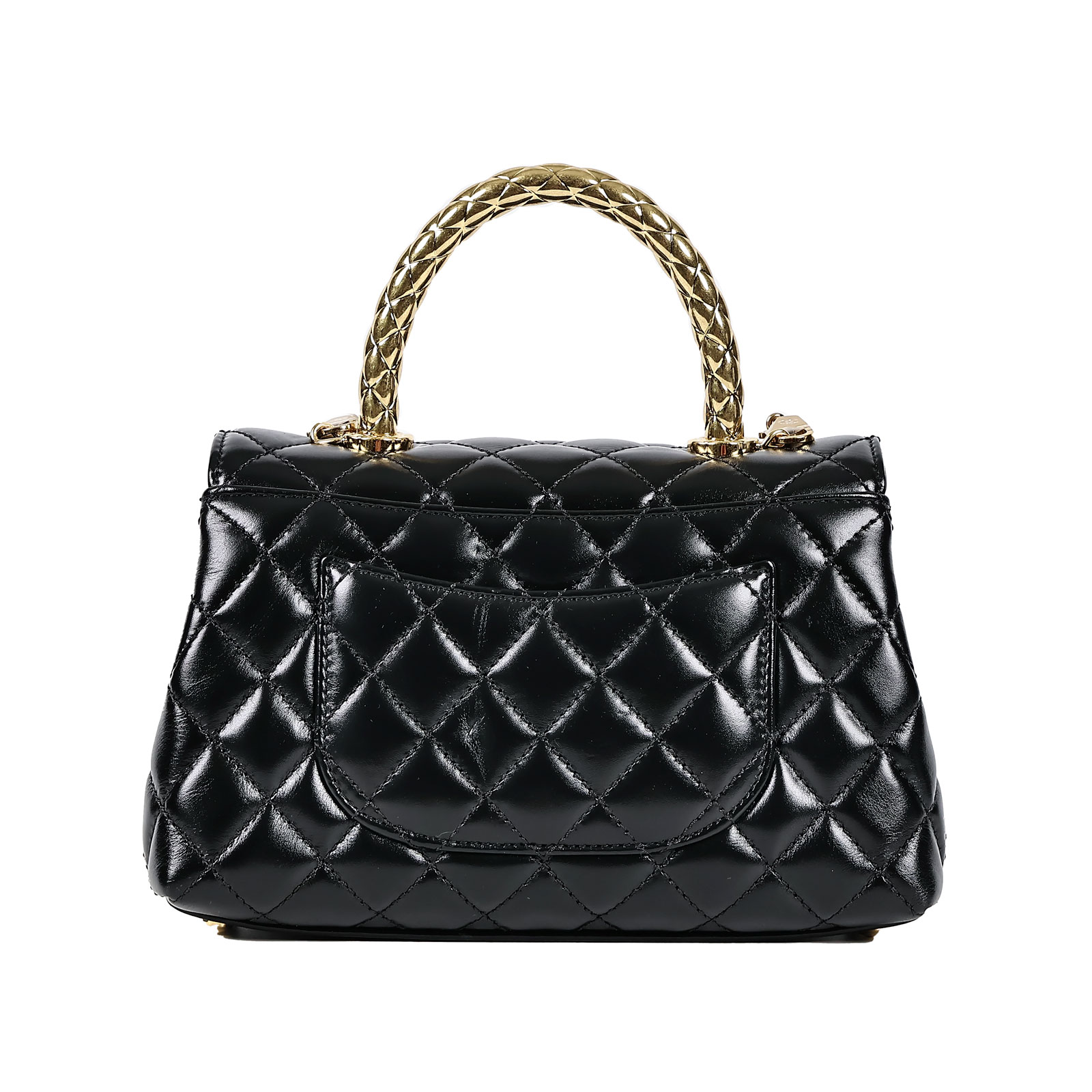 香奈兒 CHANEL Handle 24 手提 口蓋包 A92990 晶片款 黑金羊COCO HANDLE 24 原廠盒子/防塵袋/台灣購買證明