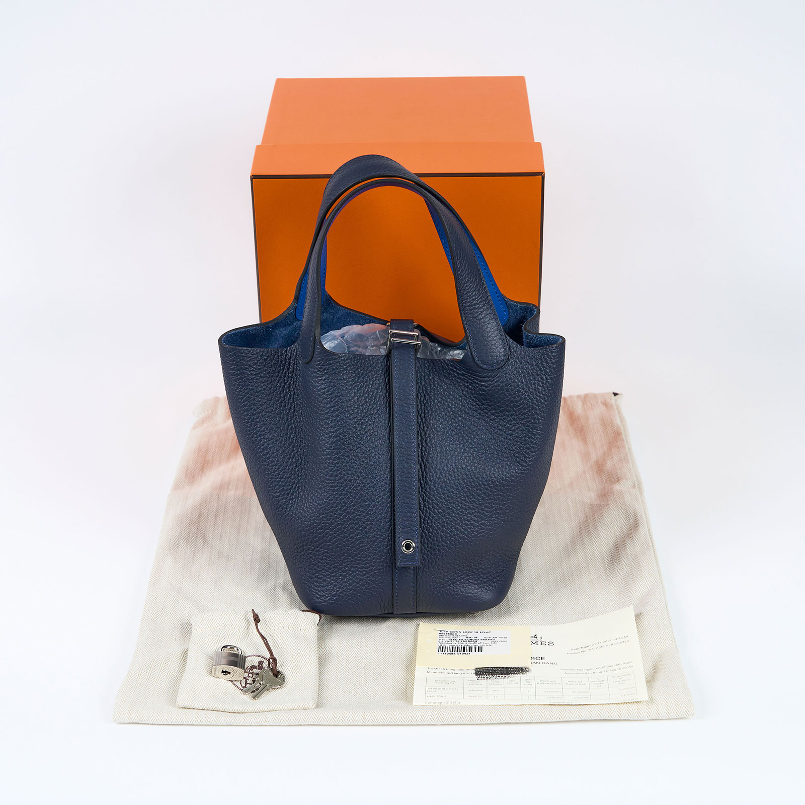 愛馬仕 Hermès Picotin Lock 18 菜籃子包 PT18 H069560/Z刻 午夜藍PICOTIN 18 原廠盒子/防塵袋/鎖組