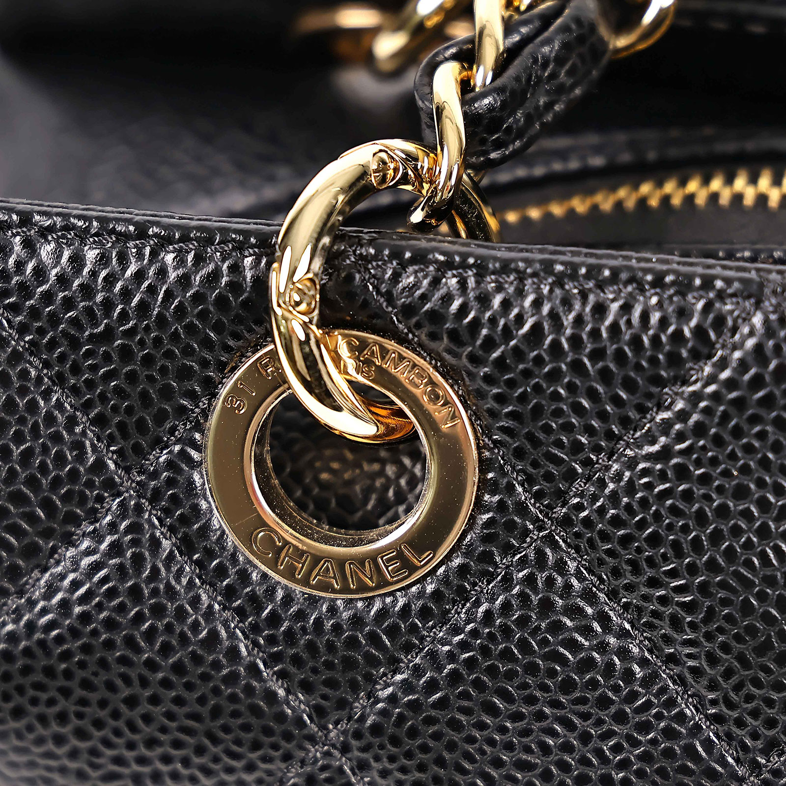 香奈兒 CHANEL PTT Petit Timeless Tote CC Logo 菱格 荔枝紋 金鍊 肩背 托特包 A18004 15開黑金豆腐包 防塵袋/保證卡