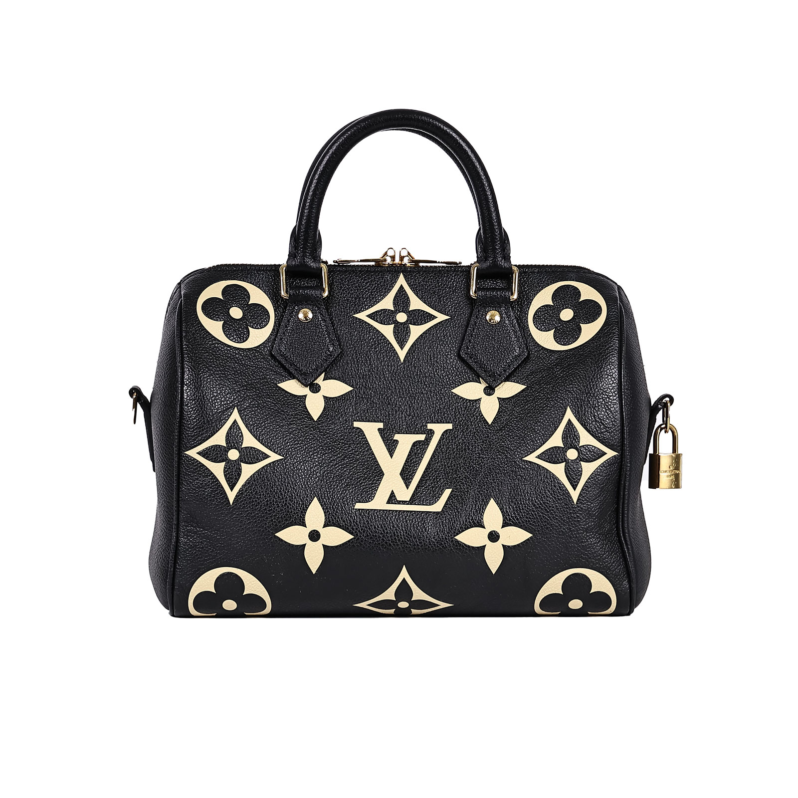 路易威登 LOUIS VUITTON Speedy Bandoulière  25 雙色 手提 斜背 波士頓包 M58947 晶片款  原廠盒子/鎖/無鑰匙/無背帶/有放置氣味
