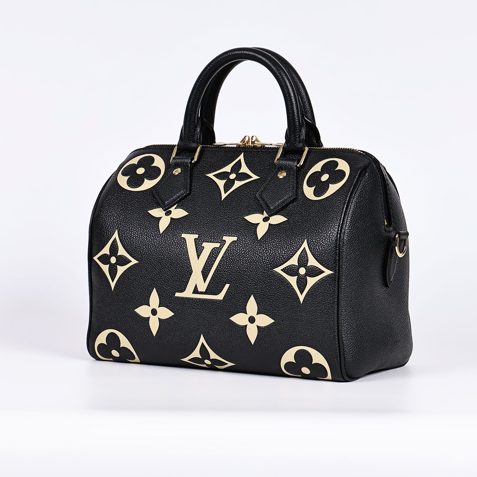 路易威登 LOUIS VUITTON Speedy Bandoulière  25 雙色 手提 斜背 波士頓包 M58947 晶片款  原廠盒子/鎖/無鑰匙/無背帶/有放置氣味