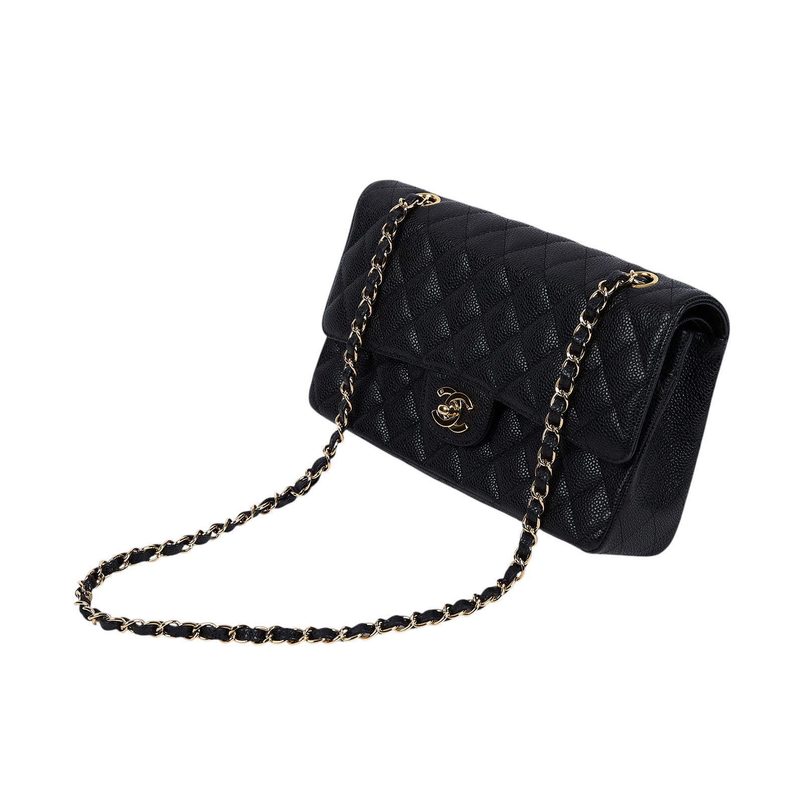 香奈兒 CHANEL CF 經典 11.12 口蓋包 A01112 11開黑金荔枝COCO25 原廠盒子/防塵袋/保證卡