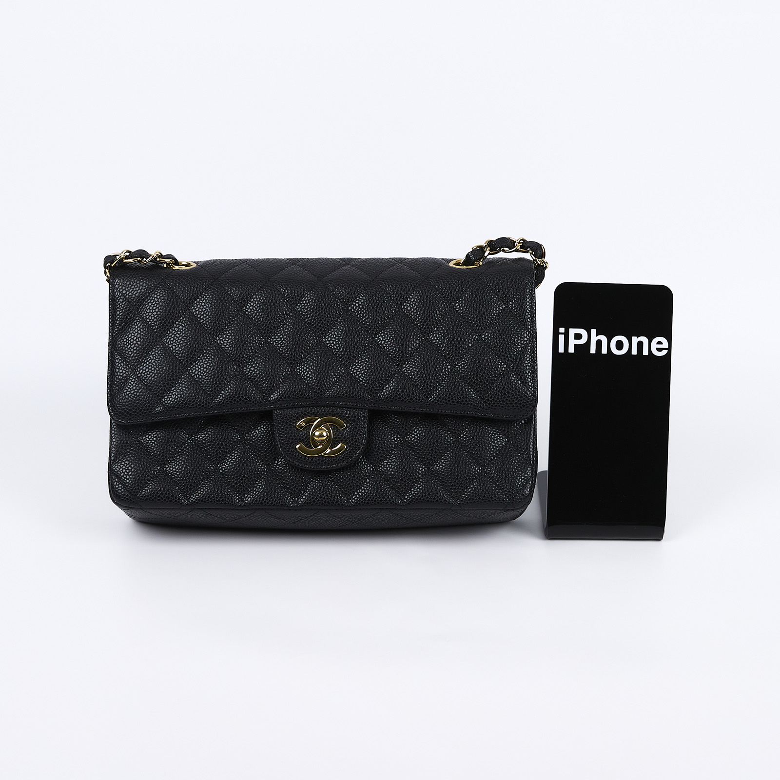 香奈兒 CHANEL CF 經典 11.12 口蓋包 A01112 11開黑金荔枝COCO25 原廠盒子/防塵袋/保證卡