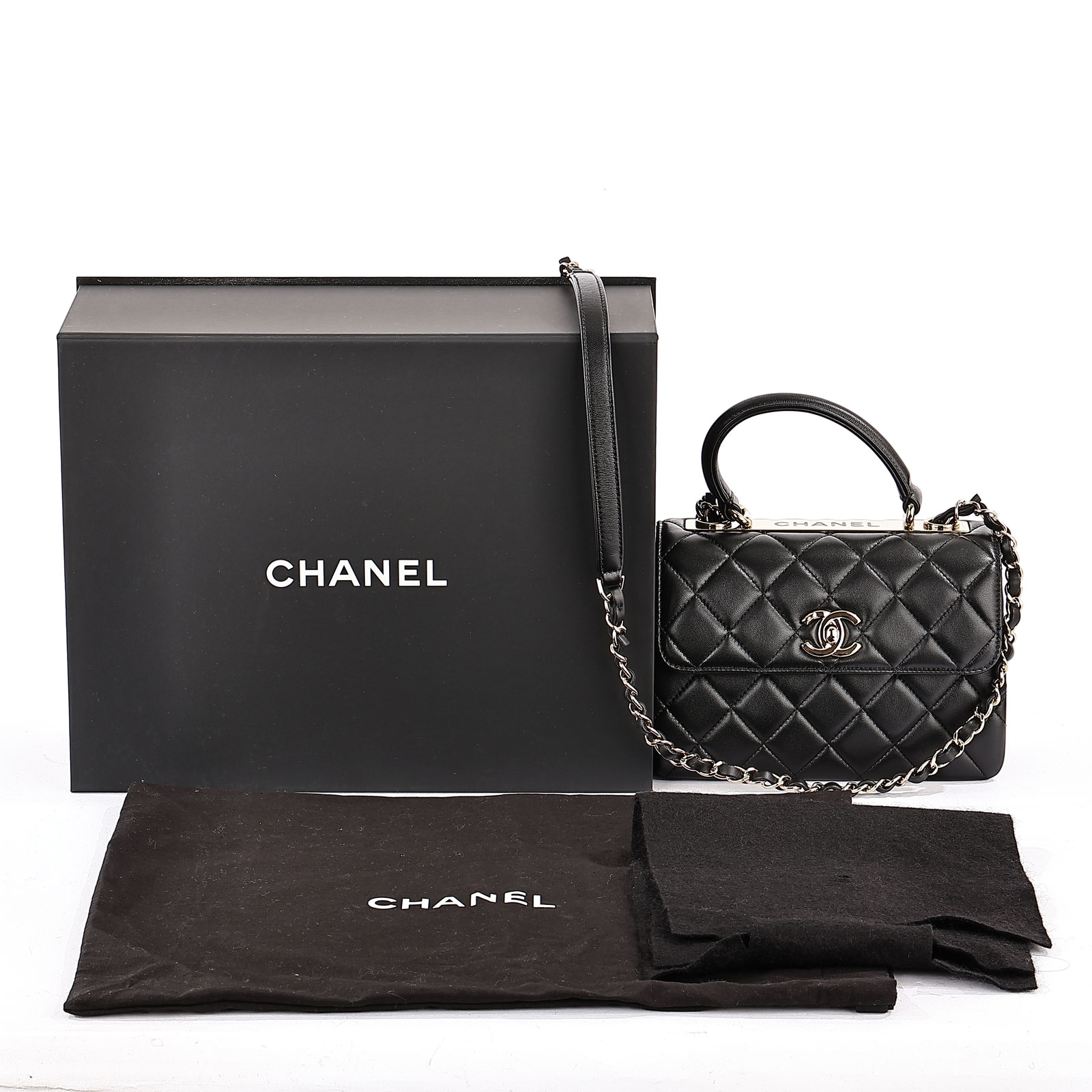 香奈兒 CHANEL Trendy CC 迷你 手把 口蓋包 AS4654 晶片款 黑羊TRENDY CC MINI 原廠盒子/防塵袋