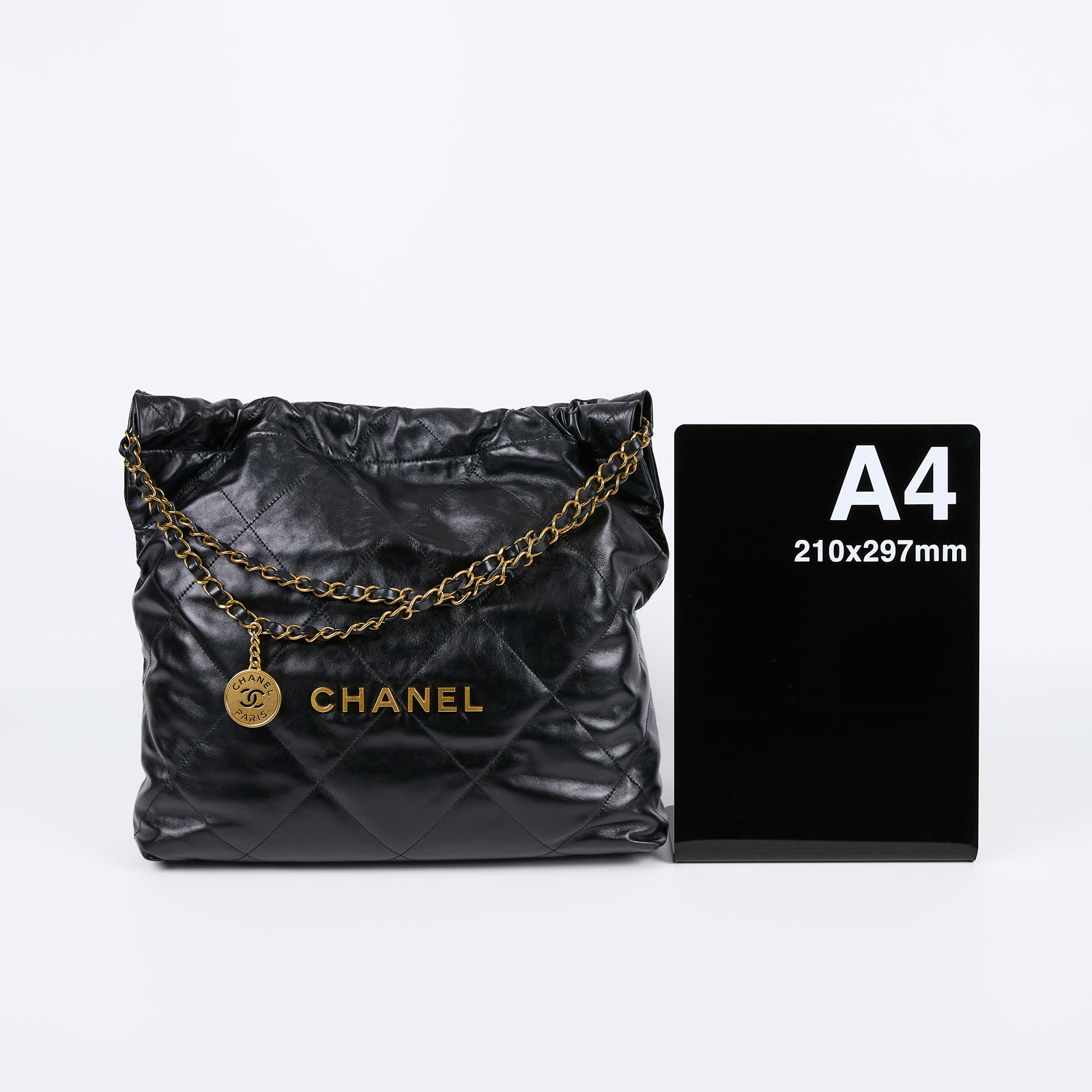 香奈兒 CHANEL 22 中型 束口包 AS3261 晶片款 黑22包 中號 原廠盒子/防塵袋/內袋/台灣購買證明影本