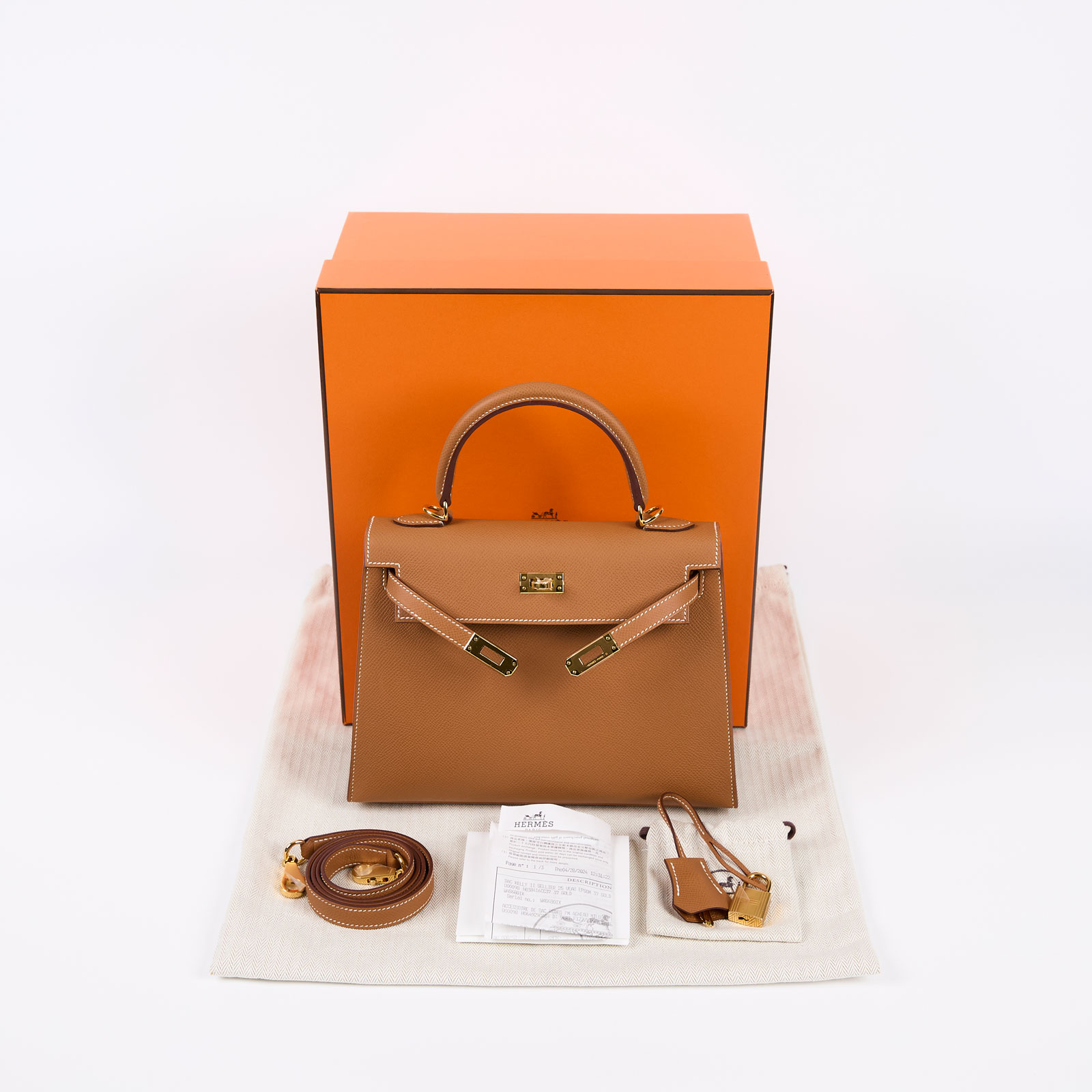 愛馬仕 Hermès Kelly Bag 凱莉包 25 KL25 W刻/WAS680IX  防塵袋/原廠盒子/鎖組/購買證明