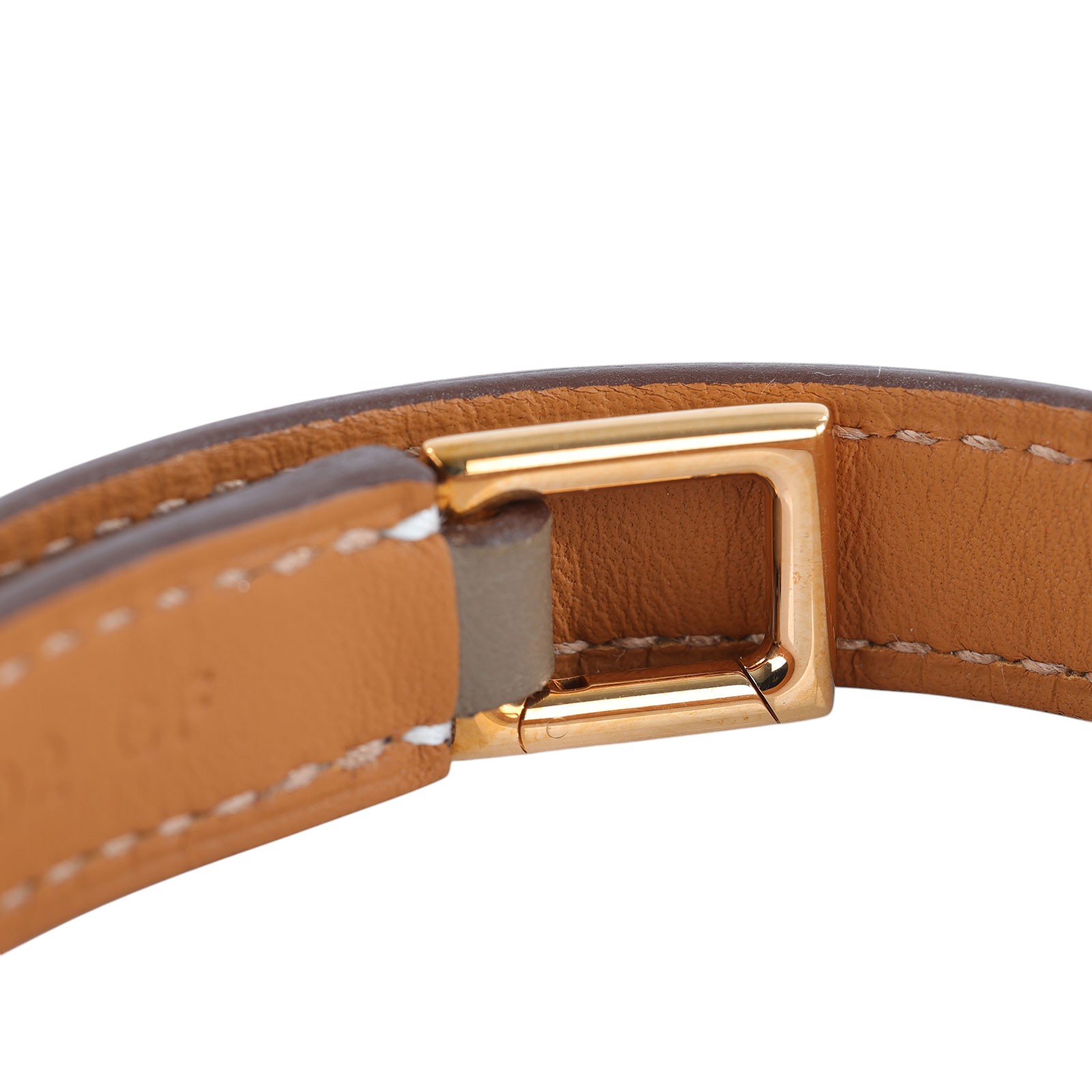 愛馬仕 Hermès Rivale Double Tour 手環  U刻 U刻 大象灰/玫金 RIVALE雙圈皮手環 原廠盒子/防塵袋