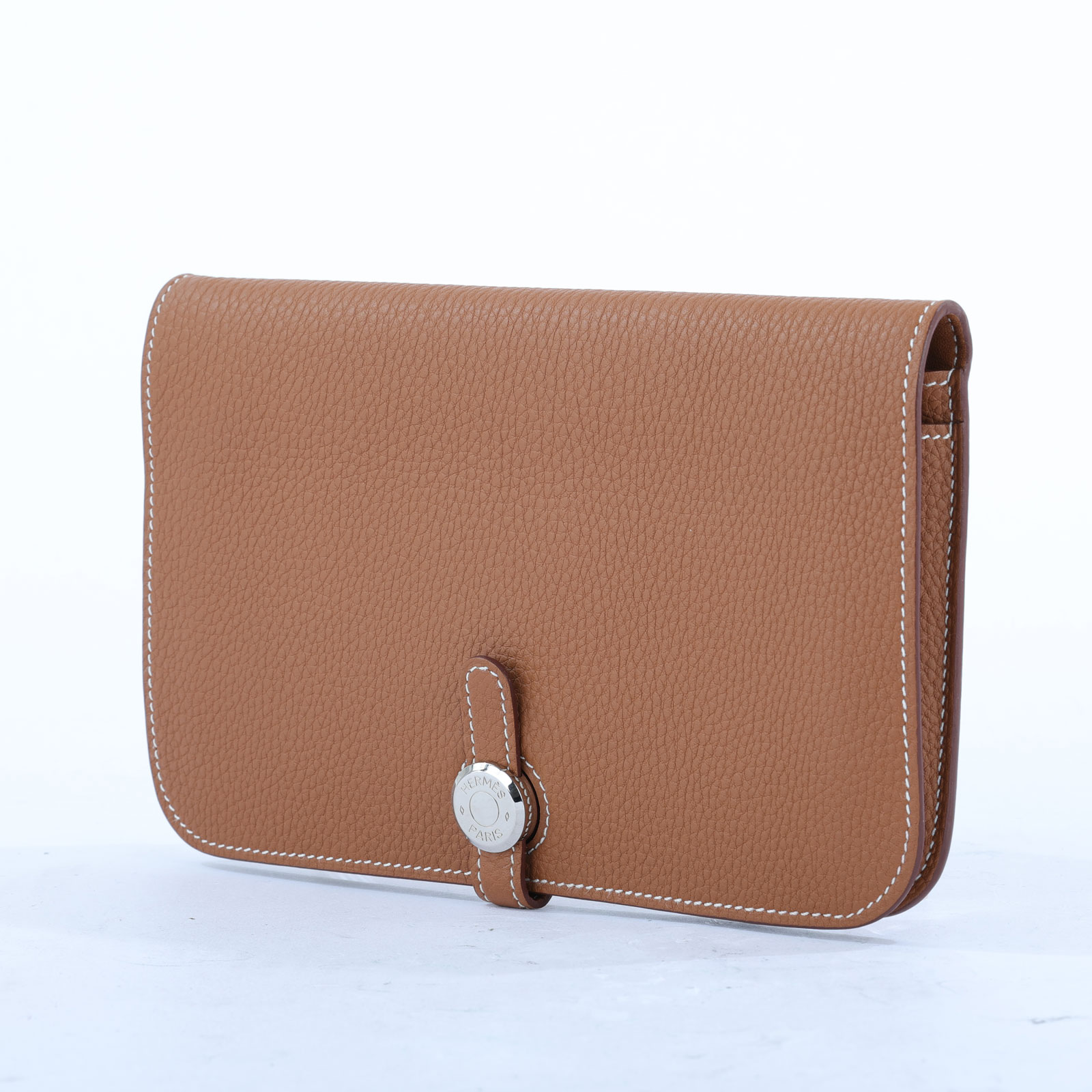 愛馬仕 Hermès Dogon Wallet 錢包 長夾 DOGONW W刻 金棕DOGON　DUO 防塵袋/購買證明影本