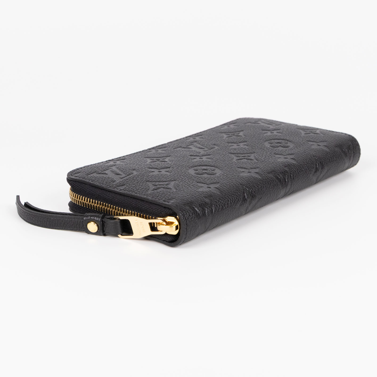 路易威登 LOUIS VUITTON 拉鏈錢包 壓花牛皮 黑色 M61864 晶片款 黑原花壓紋拉鍊長夾 原廠盒子/防塵袋/日本購買證明