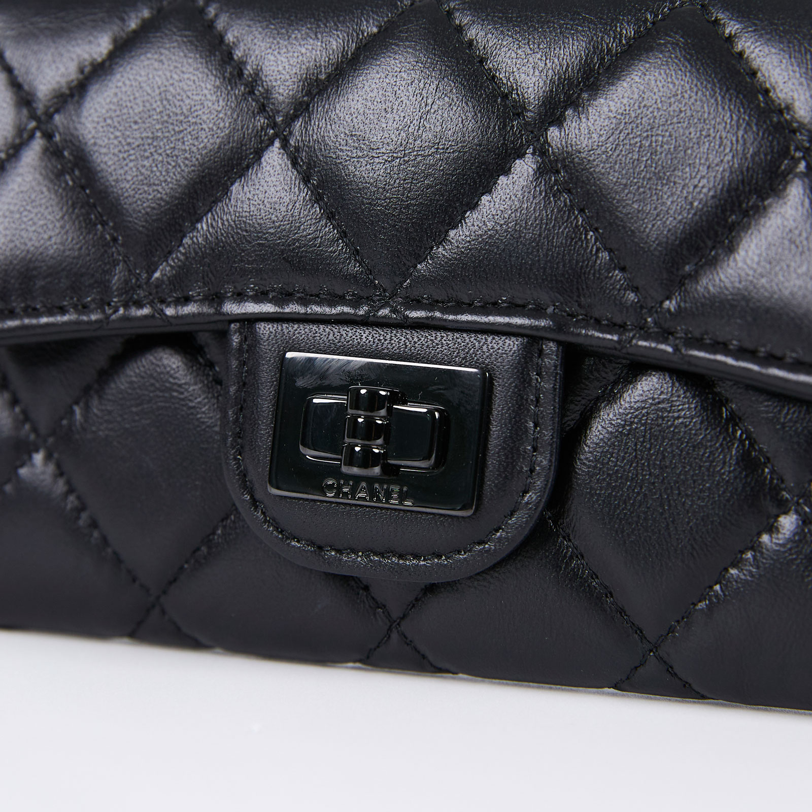 香奈兒 CHANEL 2.55 SO BLACK 卡包  28開SO BLACK 2.55卡包 原廠盒子/保證卡