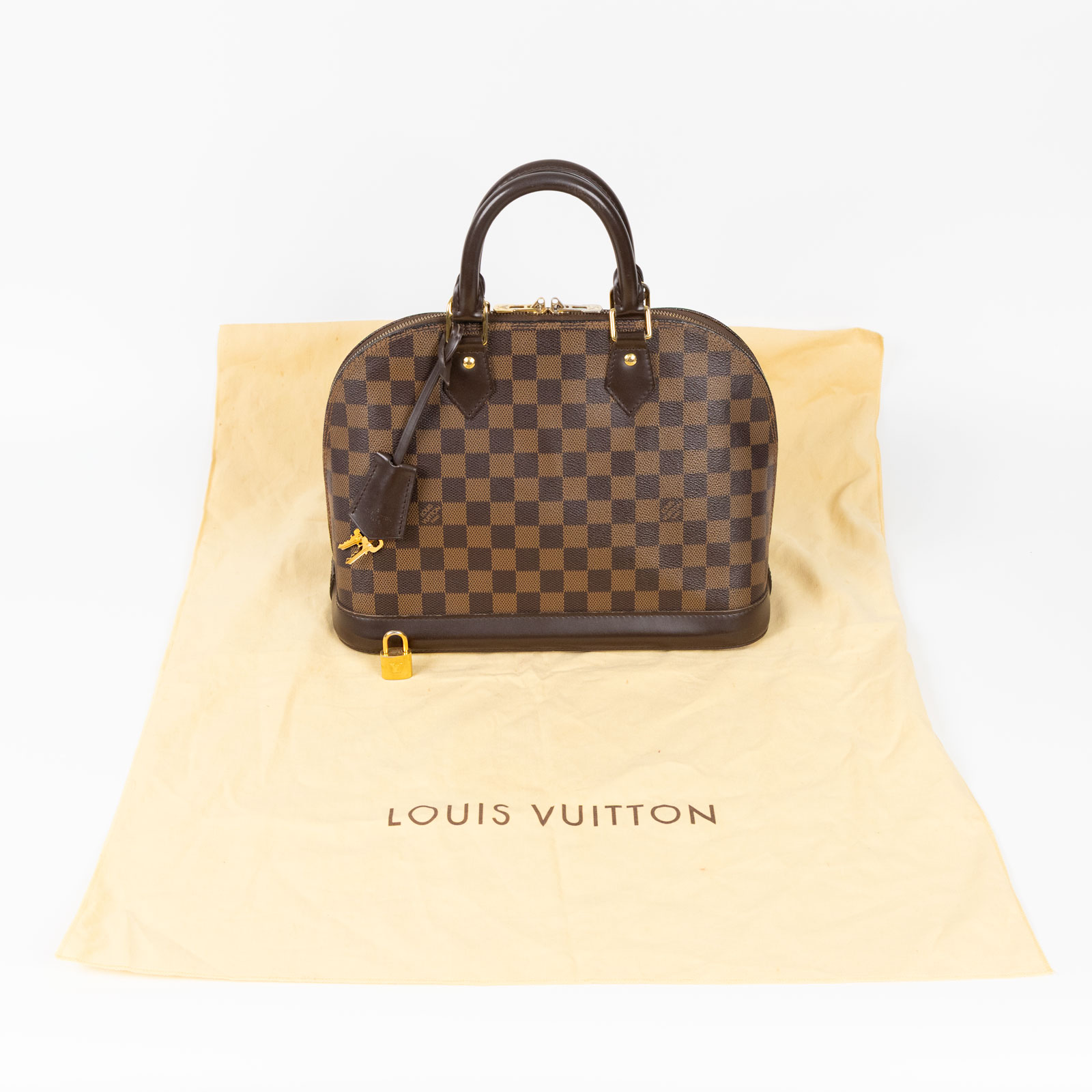 路易威登 LOUIS VUITTON Alma PM 棕棋盤 可斜背 貝殼包  N53151 棋盤格ALMA PM 防塵袋