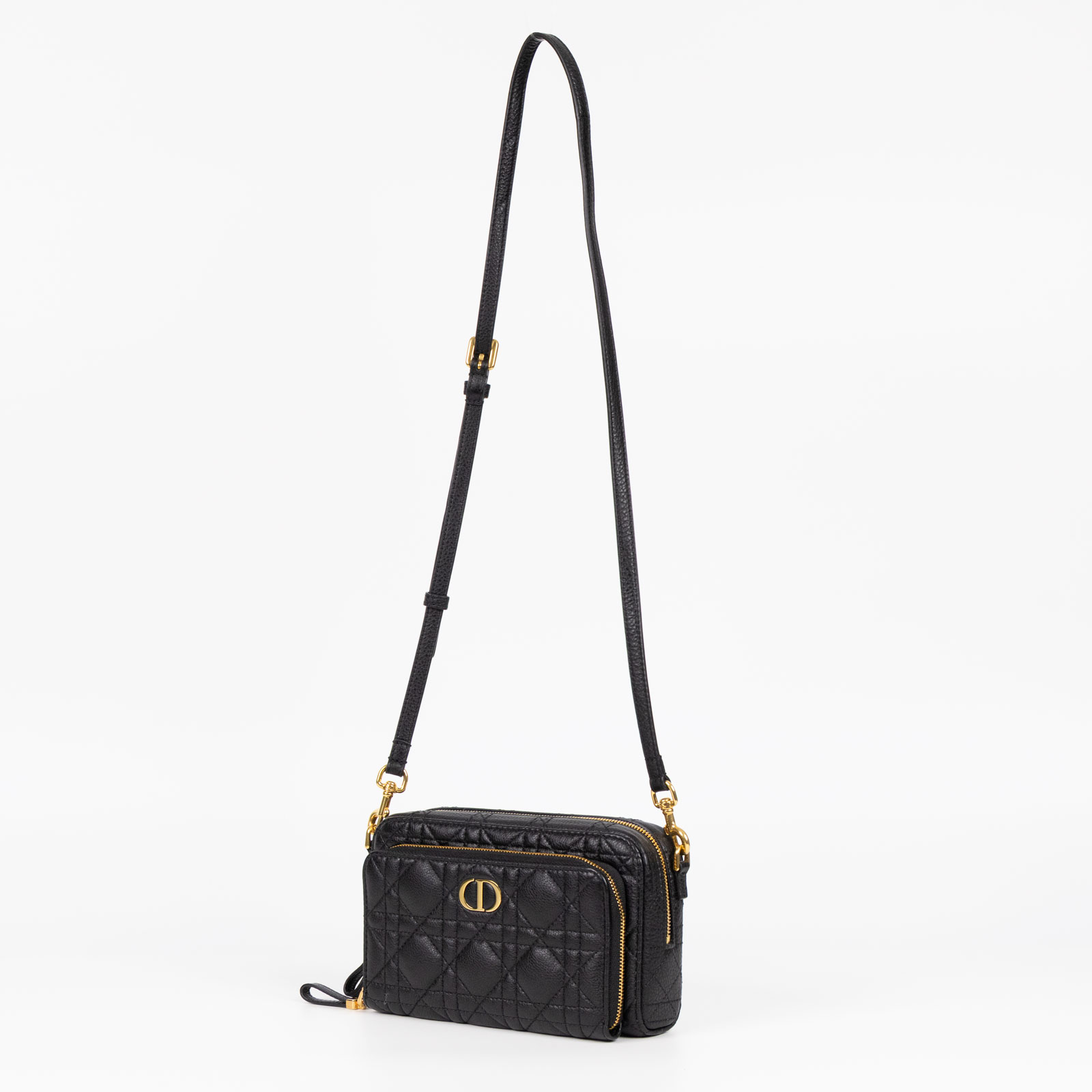 迪奧 CHRISTIAN DIOR Caro 相機包 S5037UWHL 黑金CARO雙層相機包 防塵袋