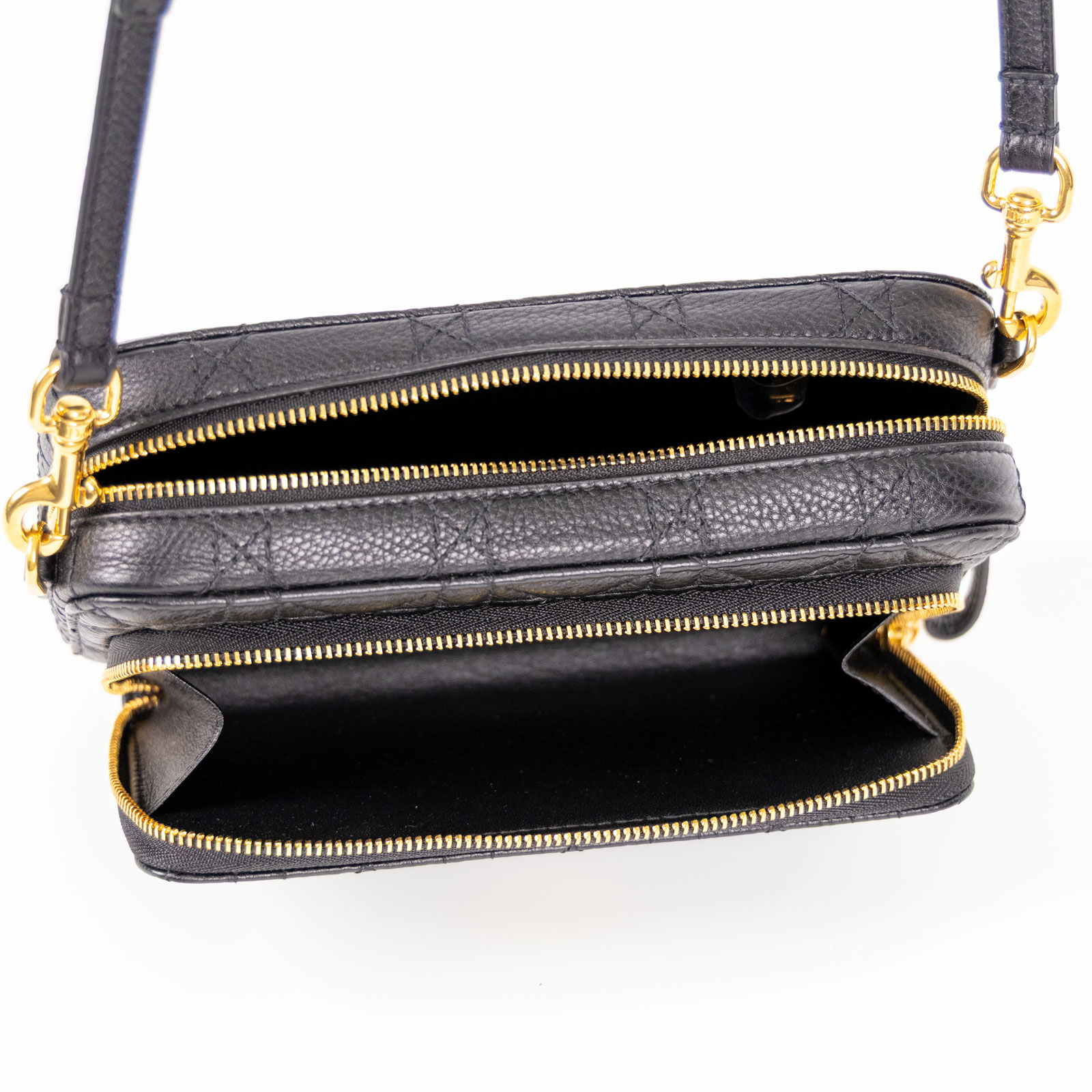 迪奧 CHRISTIAN DIOR Caro 相機包 S5037UWHL 黑金CARO雙層相機包 防塵袋