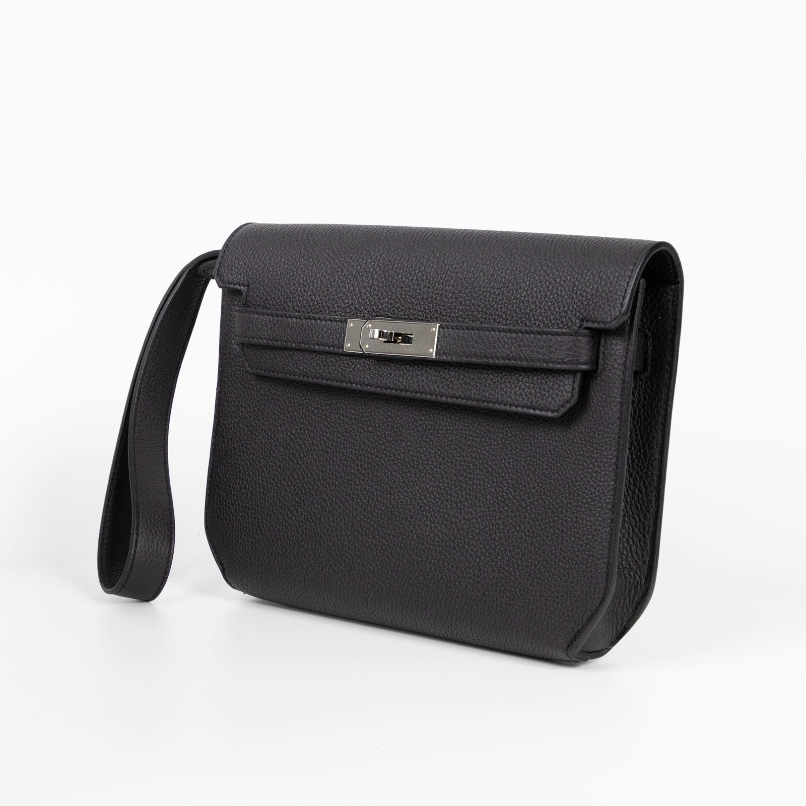 愛馬仕 Hermès kelly Depeches 25 手拿包 DP25 W刻 ☆W刻 黑銀KELLY DEPECHES25 防塵袋/原廠盒子