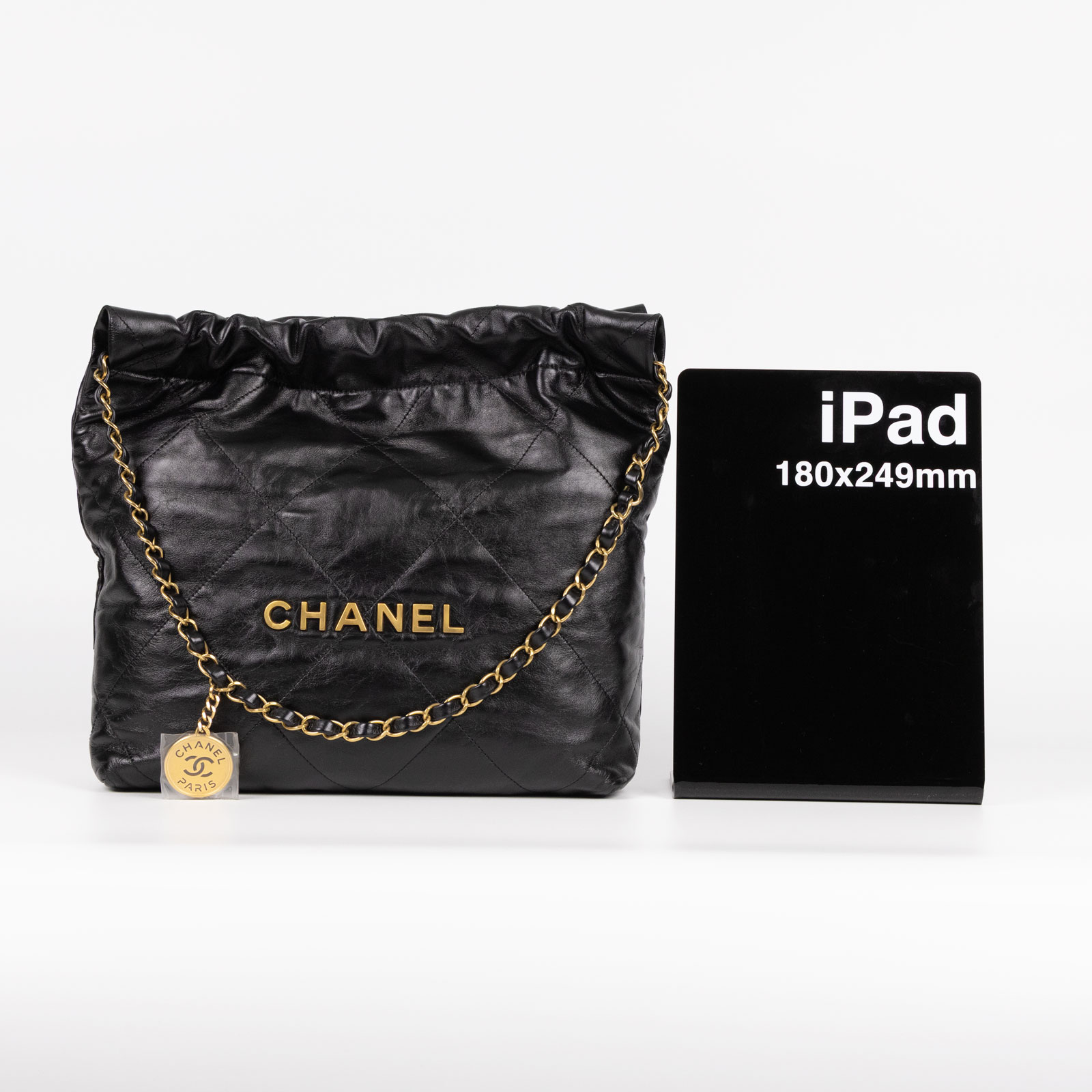 香奈兒 CHANEL 22 小型 束口包 AS3260 晶片款 黑金22包小號 防塵袋