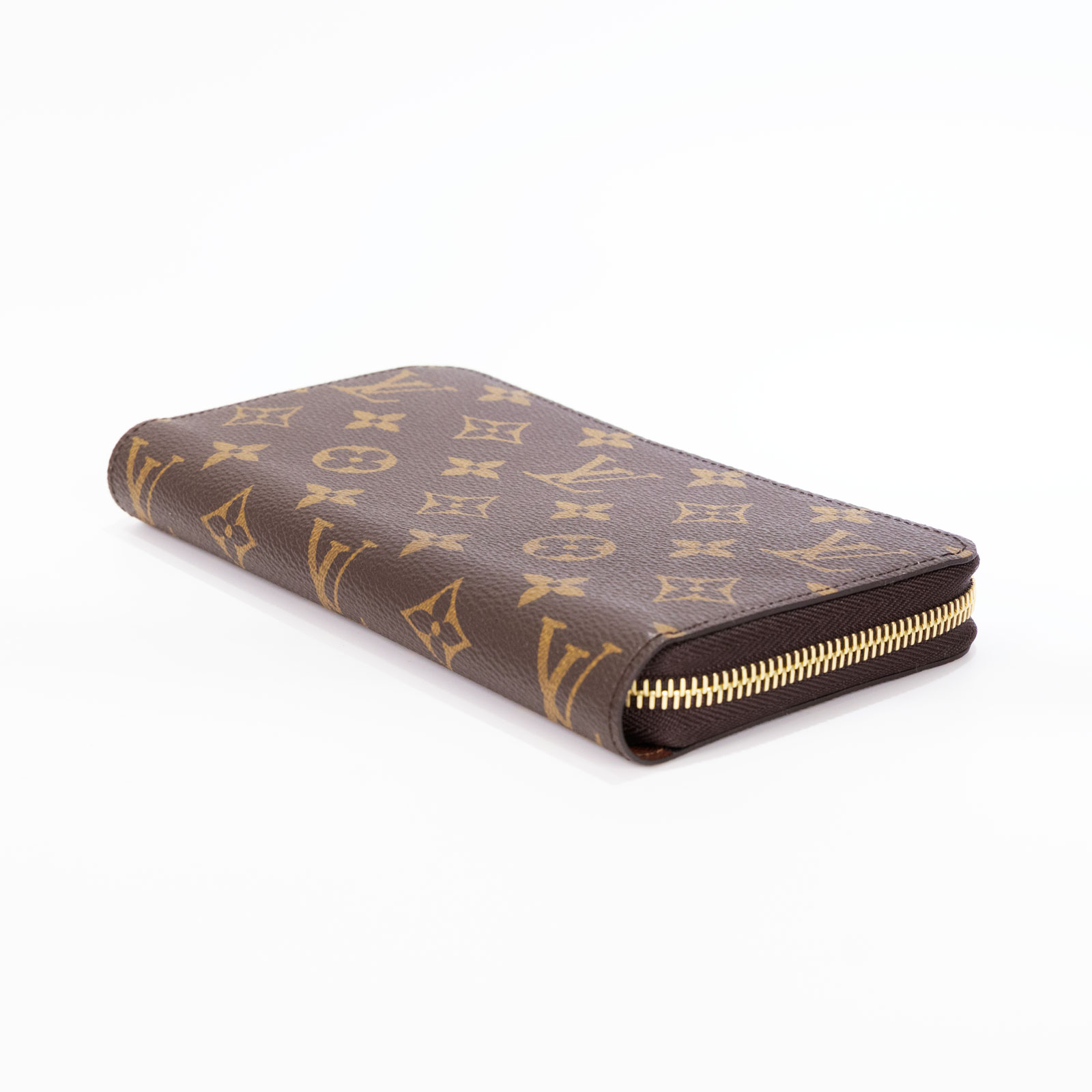 路易威登 LOUIS VUITTON 拉鏈錢包 Monogram帆布 棕色 M42616 晶片款 原花拉鍊長夾 防塵袋