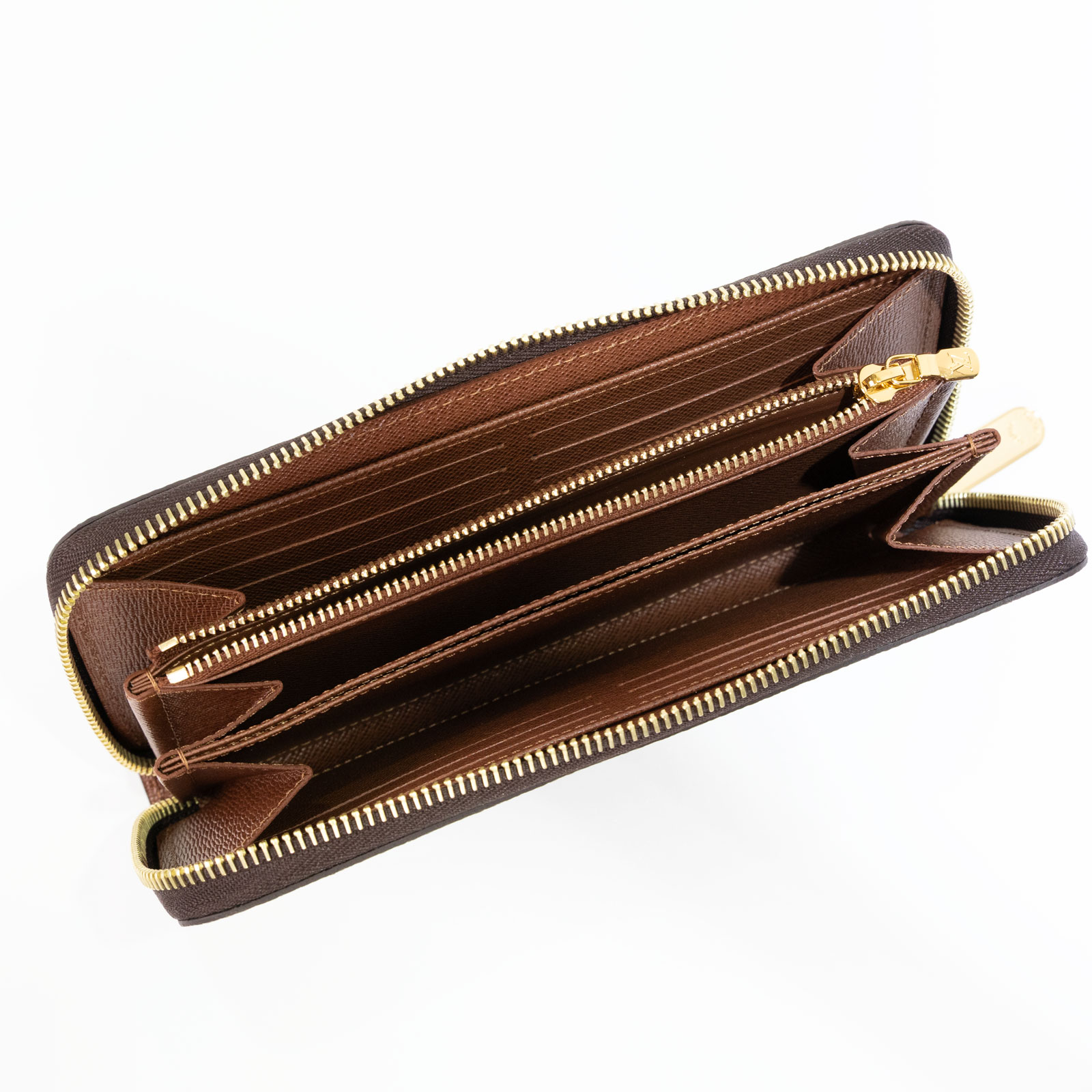 路易威登 LOUIS VUITTON 拉鏈錢包 Monogram帆布 棕色 M42616 晶片款 原花拉鍊長夾 防塵袋