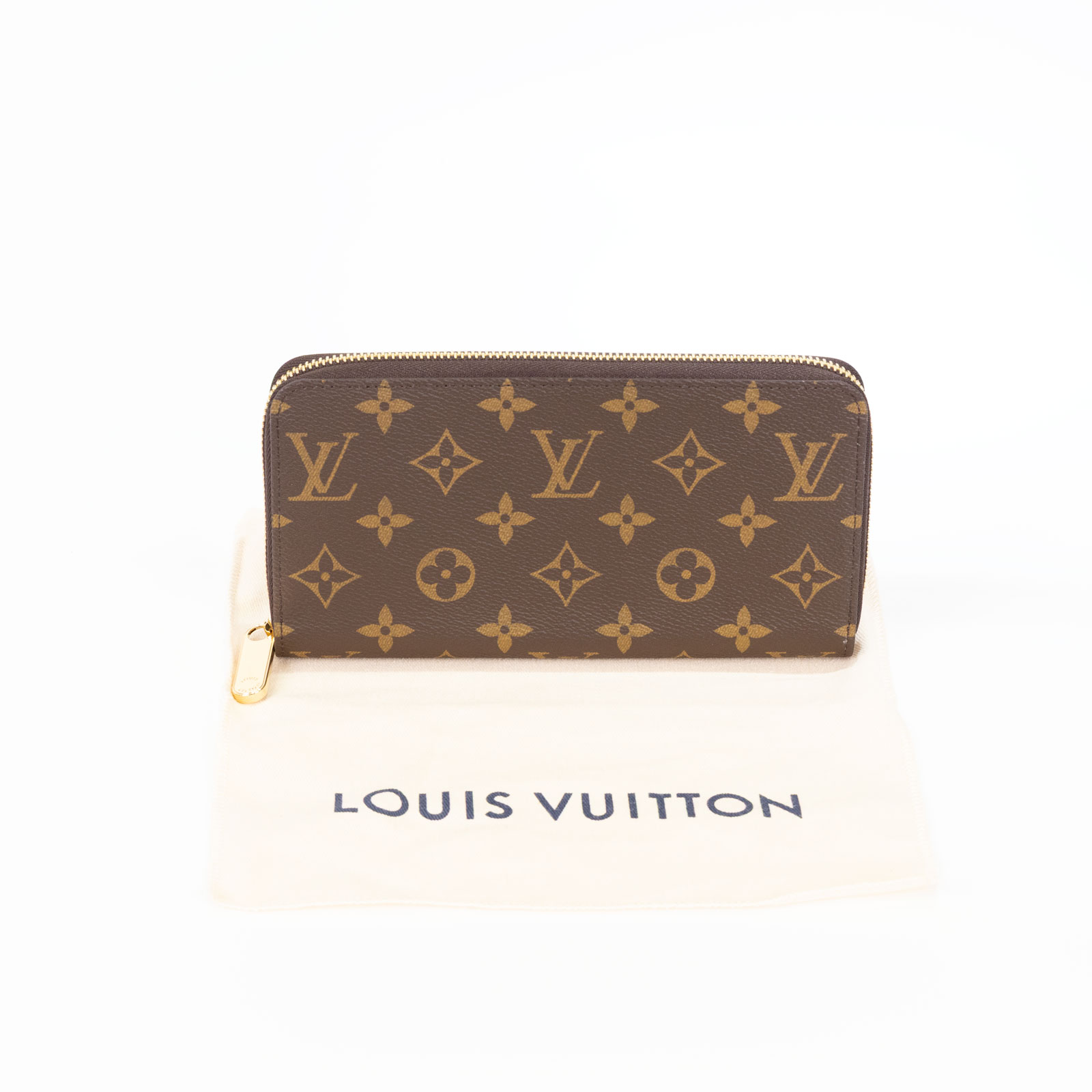 路易威登 LOUIS VUITTON 拉鏈錢包 Monogram帆布 棕色 M42616 晶片款 原花拉鍊長夾 防塵袋