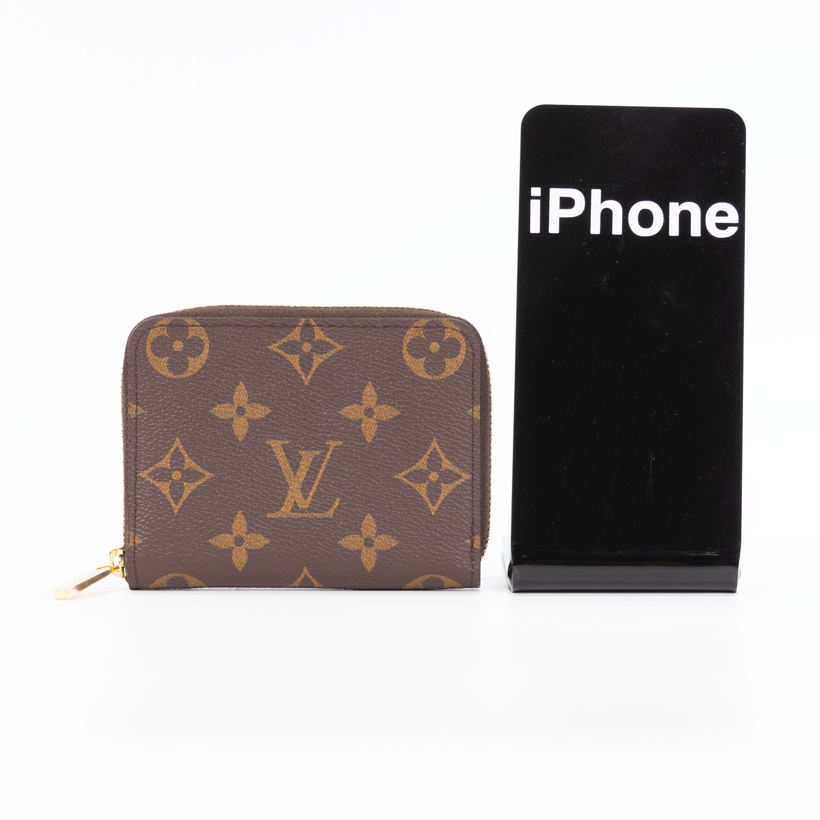 路易威登 LOUIS VUITTON 拉鏈零錢包 經典帆布 M60067 晶片款 原花拉鍊卡包 防塵袋