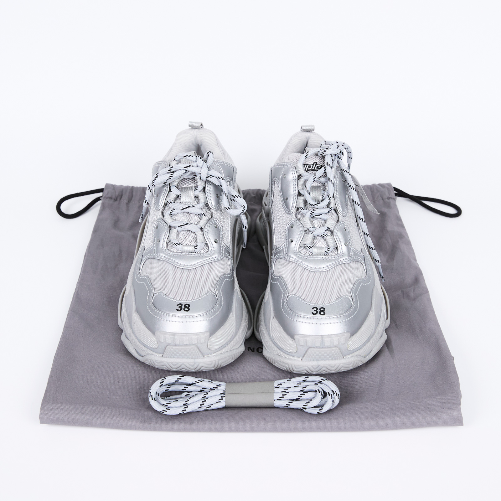 巴黎世家 BALENCIAGA Triple S 524039W2FS238 銀TRIPLE S老爹鞋 防塵袋