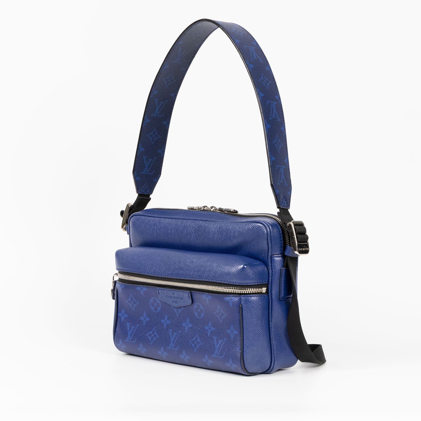路易威登 LOUIS VUITTON Outdoor 郵差包 M30242 藍原花OUTDOOR PM 防塵袋/購買證明
