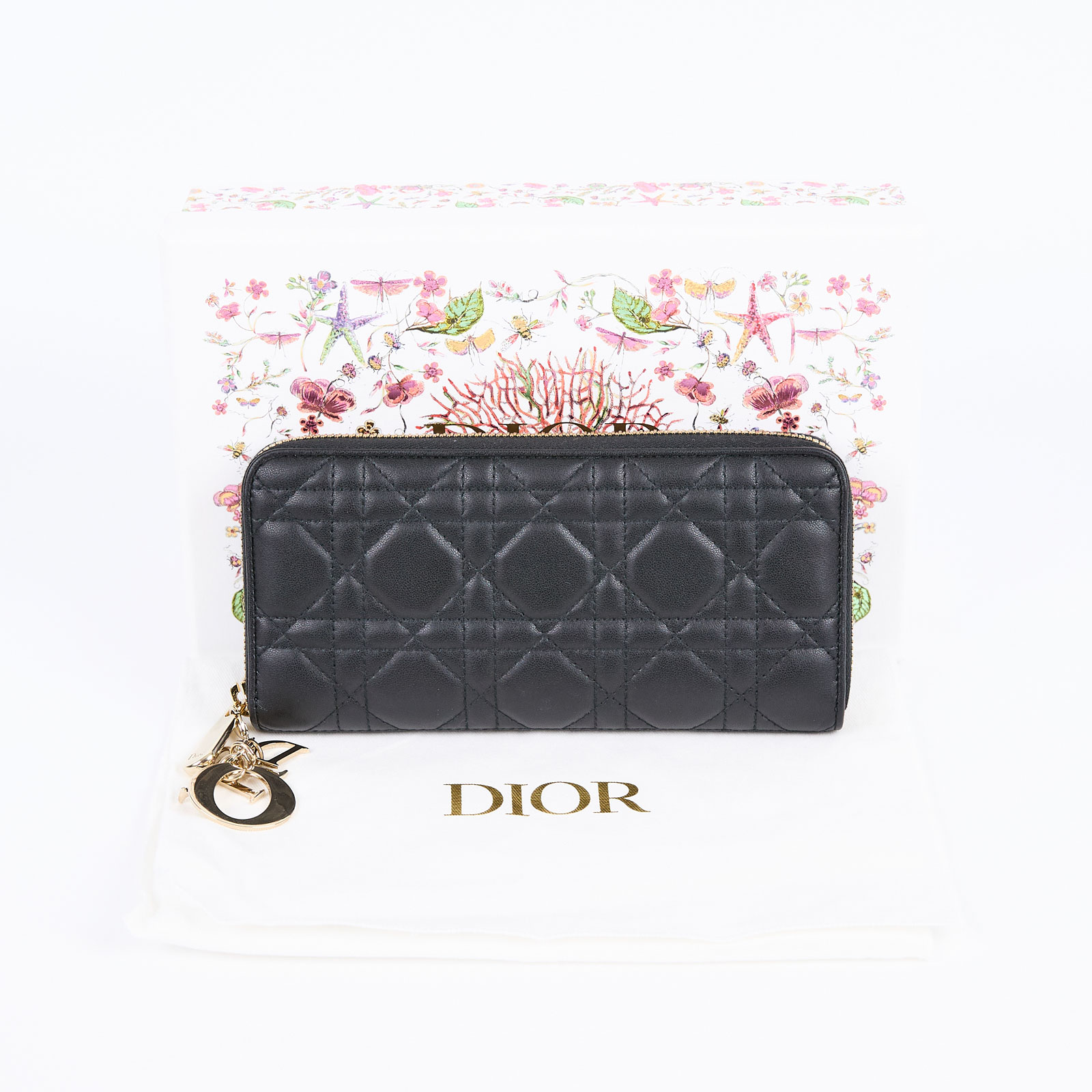 迪奧 CHRISTIAN DIOR Lady Dior Voyageur 錢包 長夾 羊皮 S0007ONMJ  原廠盒子/防塵袋