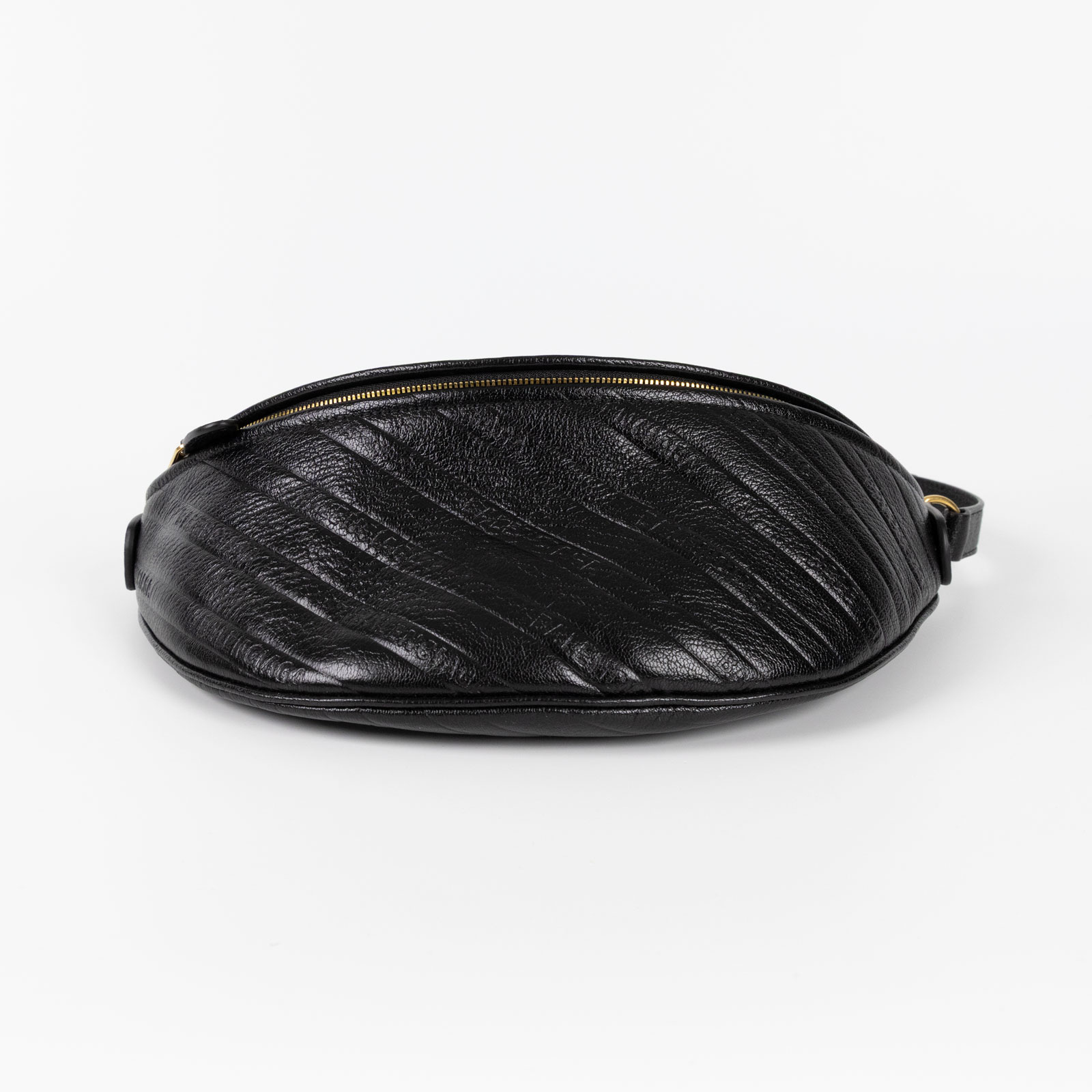 巴黎世家 BALENCIAGA XXS Souvenirs 腰包 551550AQ4CM ☆黑金腰包 防塵袋