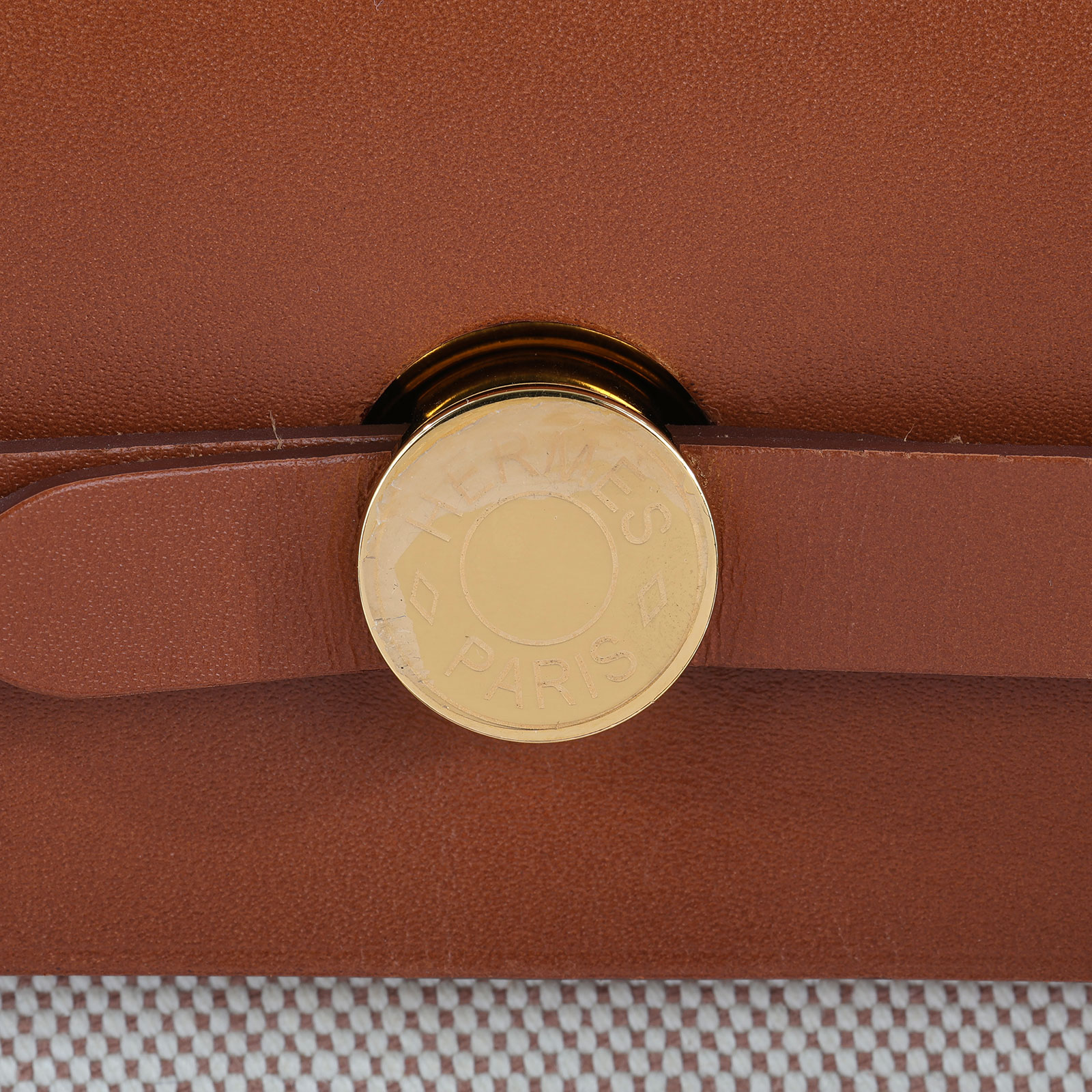愛馬仕 Hermès Herbag Zip 20 HER20 H085414CC/W刻 ☆金棕拼米白帆布HERBAG20 原廠盒子/防塵袋/購買證明影本