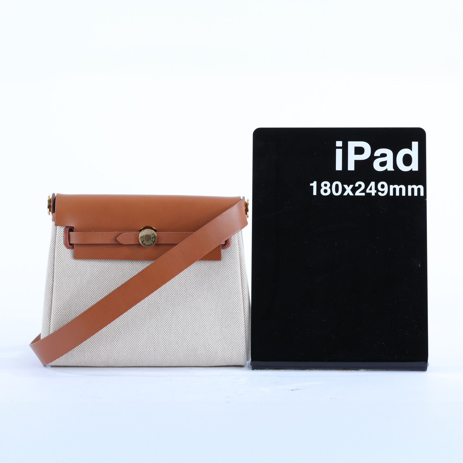 愛馬仕 Hermès Herbag Zip 20 HER20 H085414CC/W刻 ☆金棕拼米白帆布HERBAG20 原廠盒子/防塵袋/購買證明影本