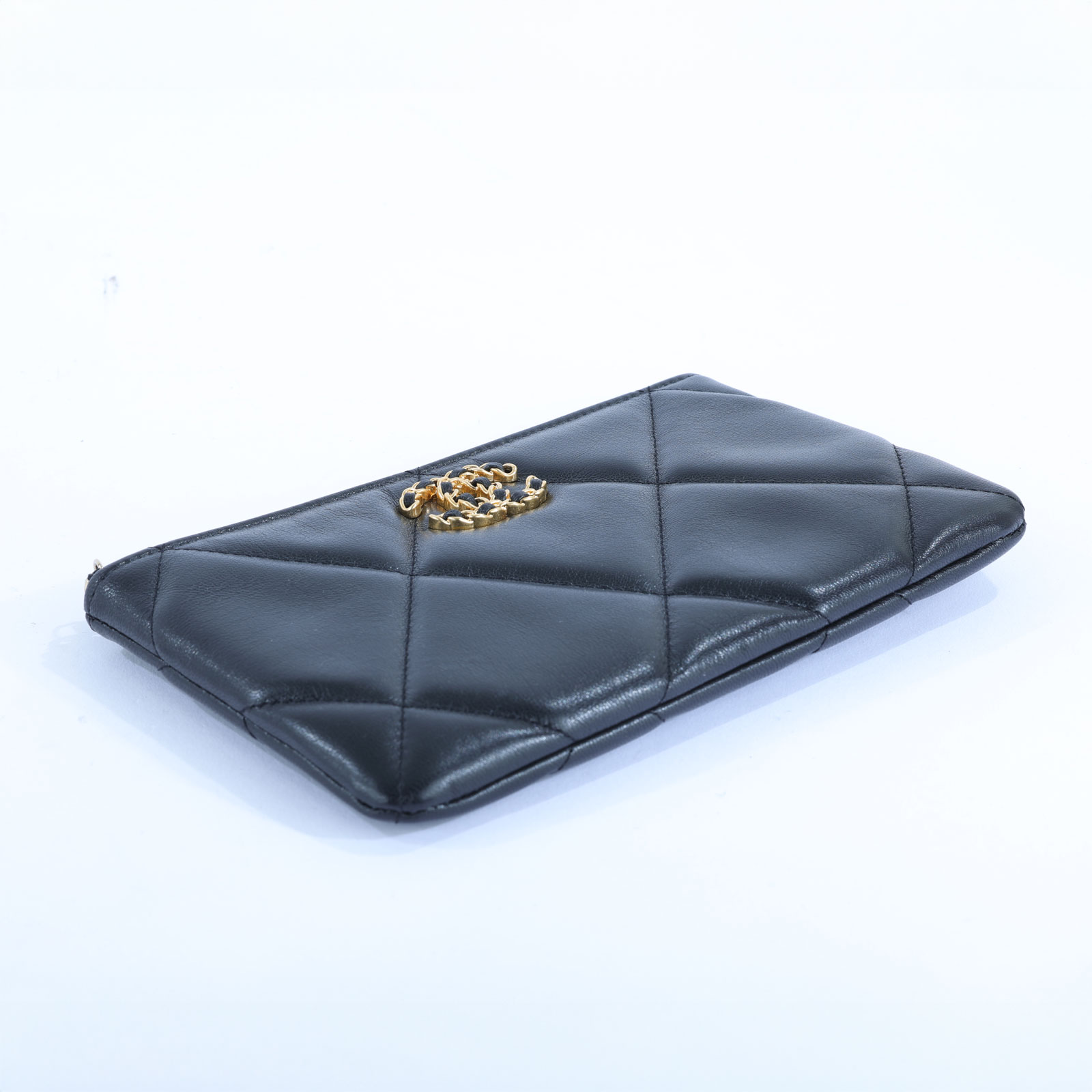 香奈兒 CHANEL 19 菱格 小羊皮 拉鍊 手拿包 AP1059 29開黑19 POUCH 原廠盒子/防塵袋/保證卡