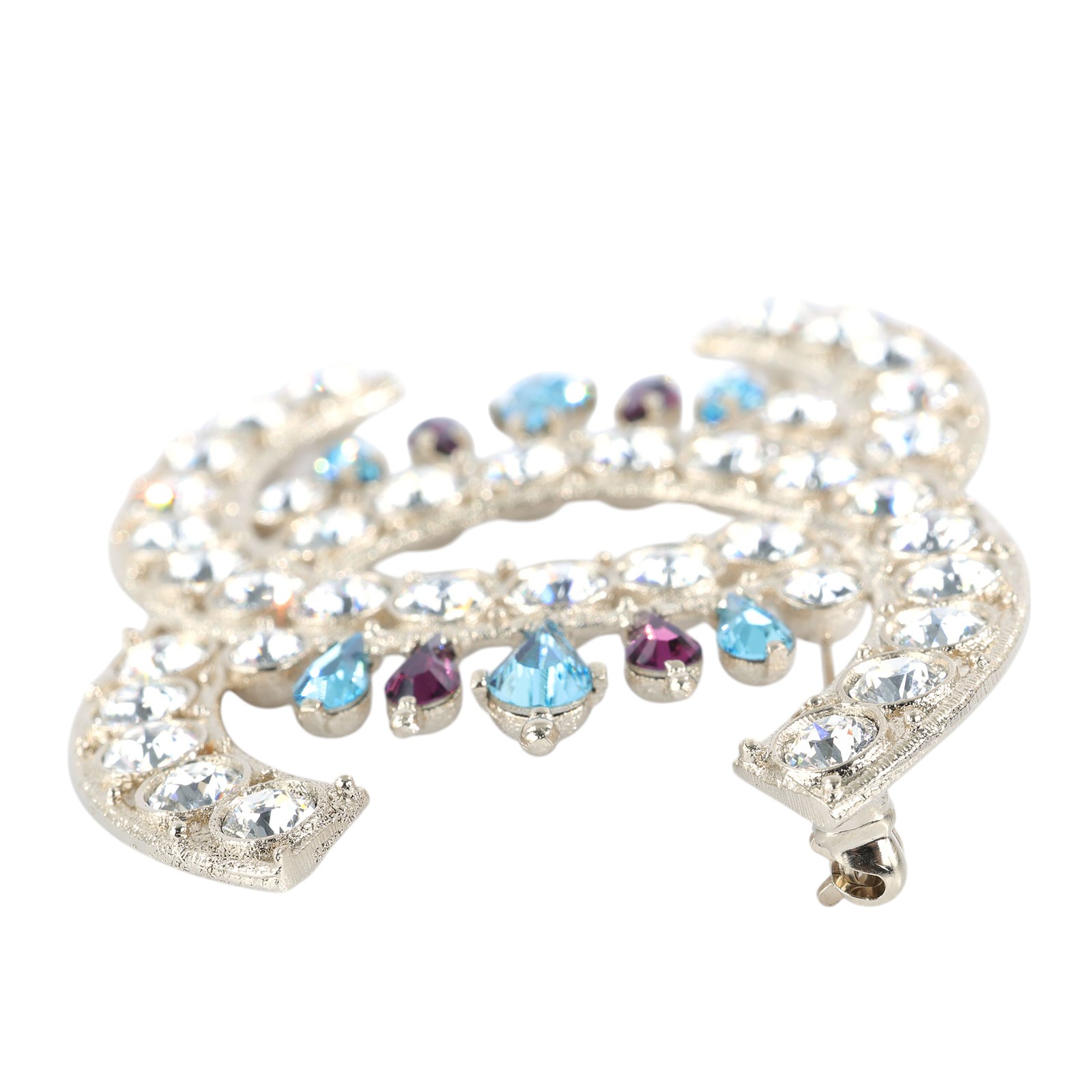 香奈兒CHANEL 胸針飾品G19S 水鑽大雙C胸針原廠盒子二手精品- BRAND楓月