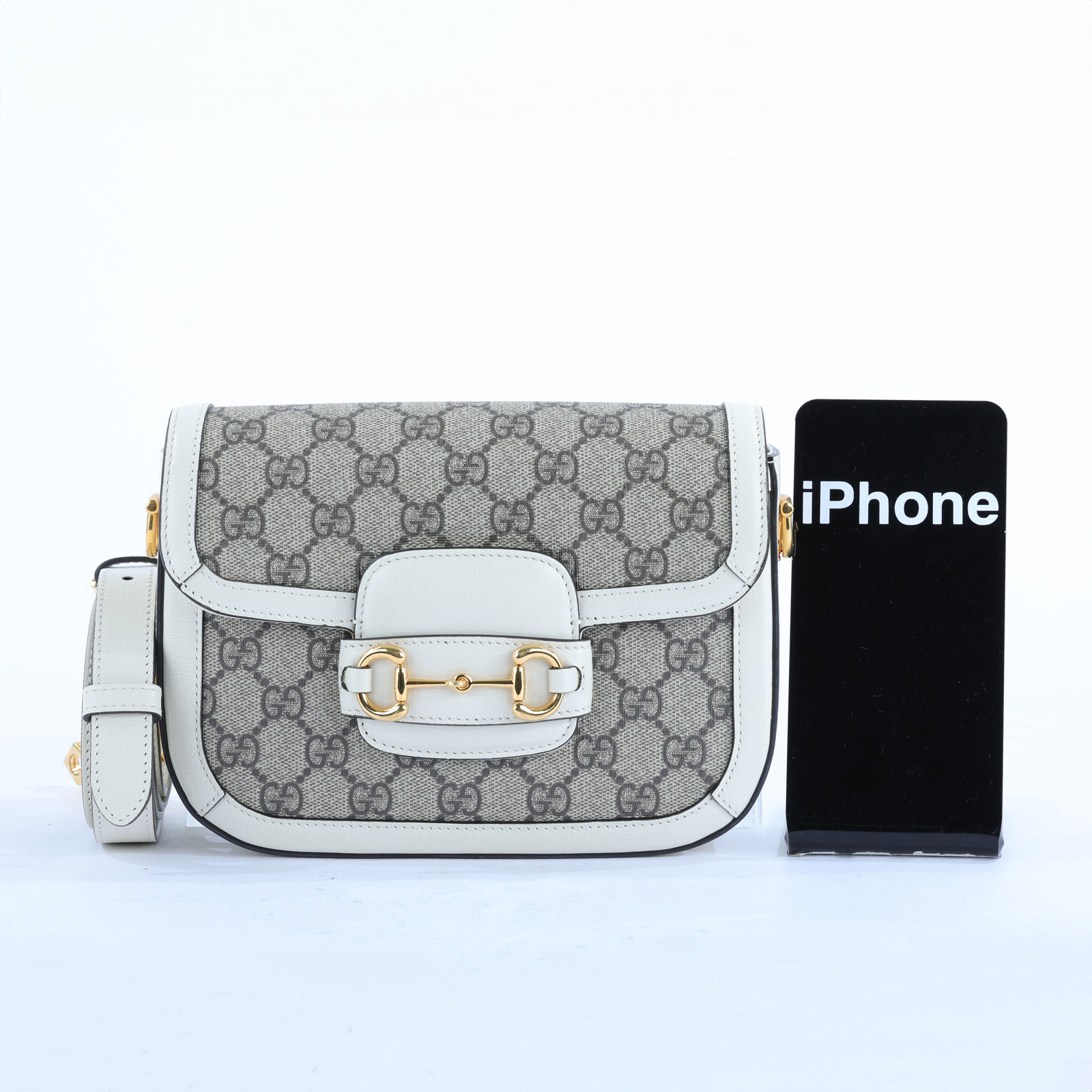 古馳 GUCCI Horsebit 1955 迷你 馬鞍包 658574 米白1955 MINI 背帶