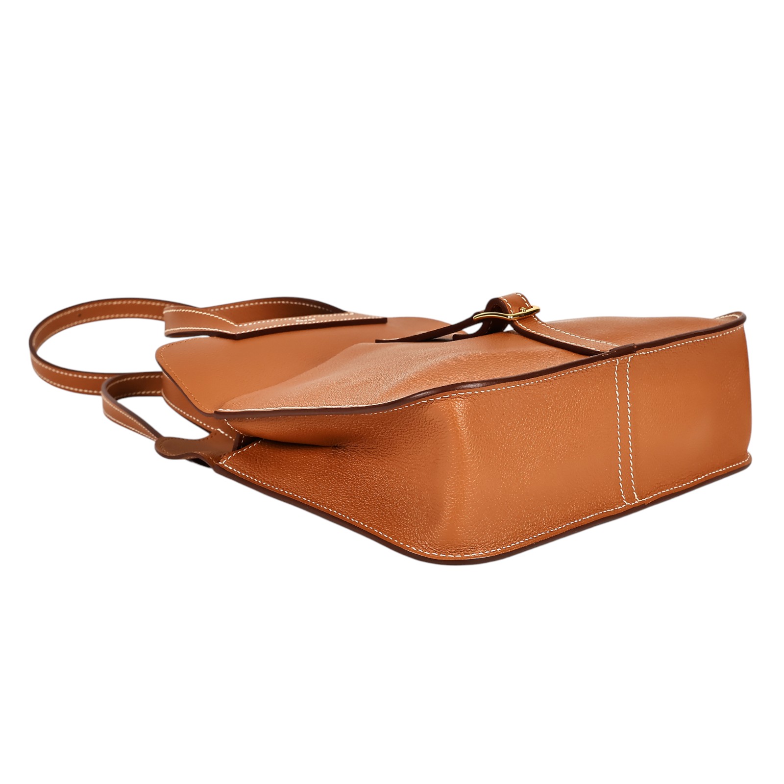 愛馬仕 Hermès Halzan 25 手拿 手提 肩背 斜背包 HZ25 B刻 金棕HALZAN25 防塵袋