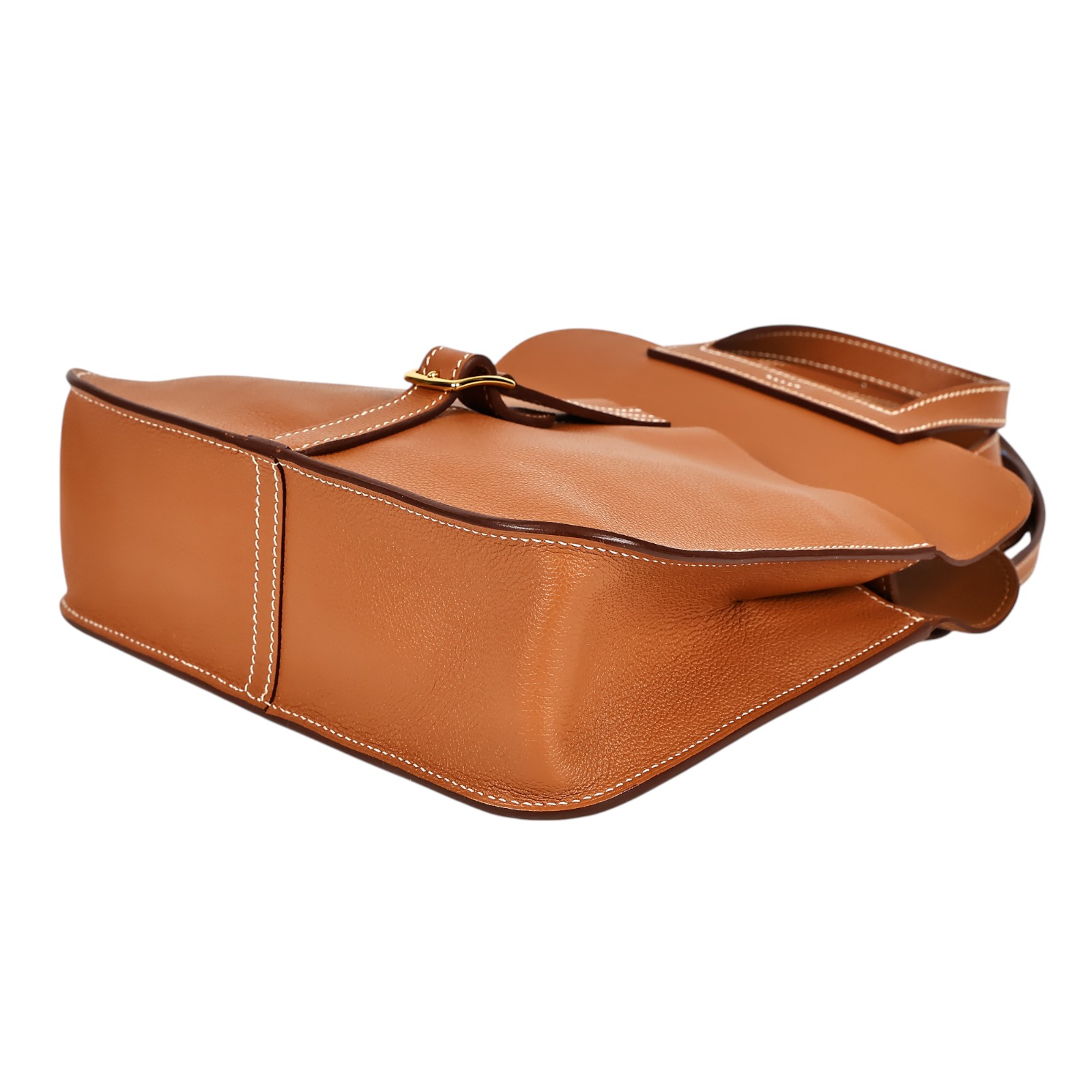愛馬仕 Hermès Halzan 25 手拿 手提 肩背 斜背包 HZ25 B刻 金棕HALZAN25 防塵袋