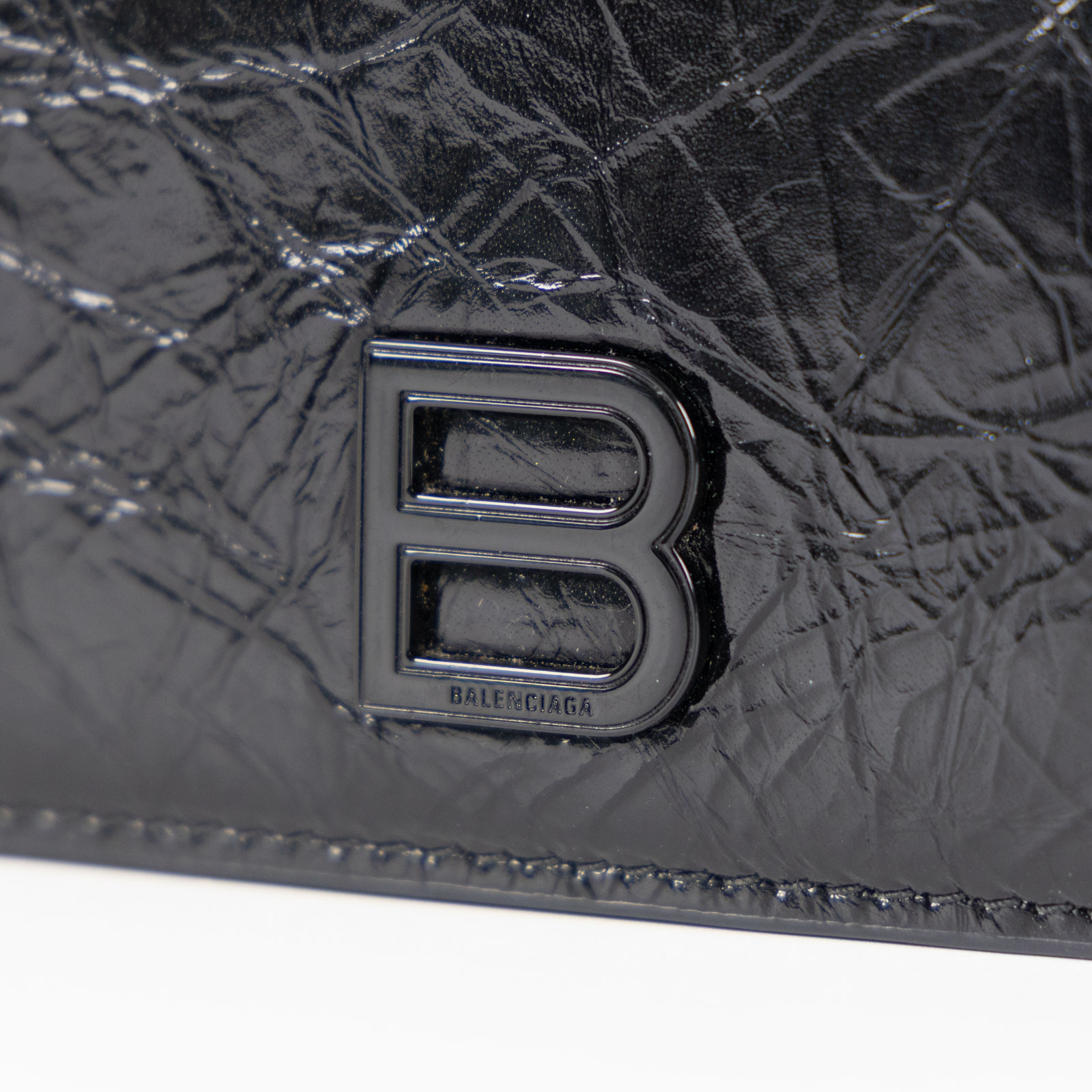 巴黎世家 BALENCIAGA B Icon 錢包 短夾 7664632AA65 全黑油蠟三折短夾 原廠盒子/防塵袋/購買證明