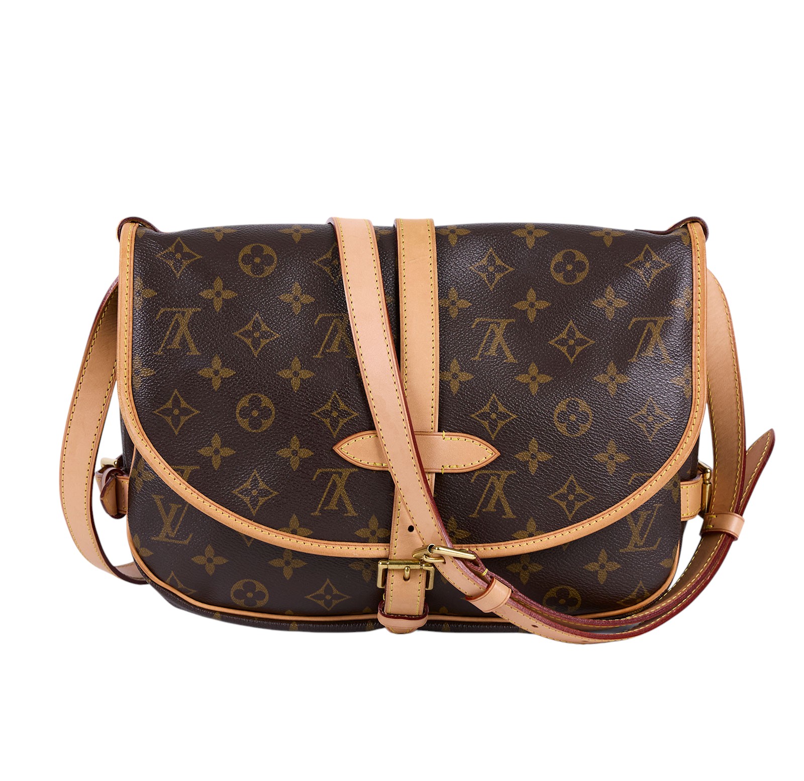 路易威登 LOUIS VUITTON Saumur MM 經典帆布 馬鞍包 M40710 原花SAUMUR MM 無附屬品