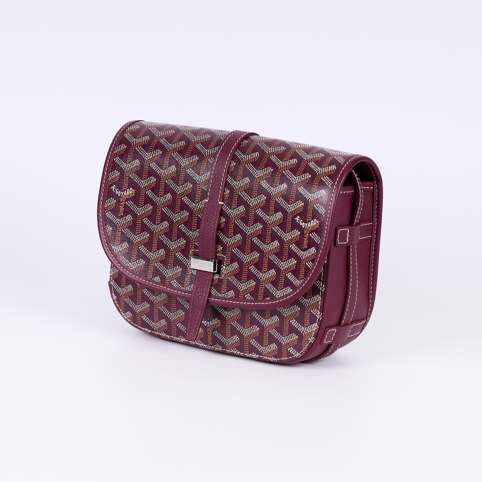 高雅德 GOYARD Belvédère PM 小型 馬鞍包 BELVE3PMLTY ☆酒紅色BELVEDERE斜背包 防塵袋