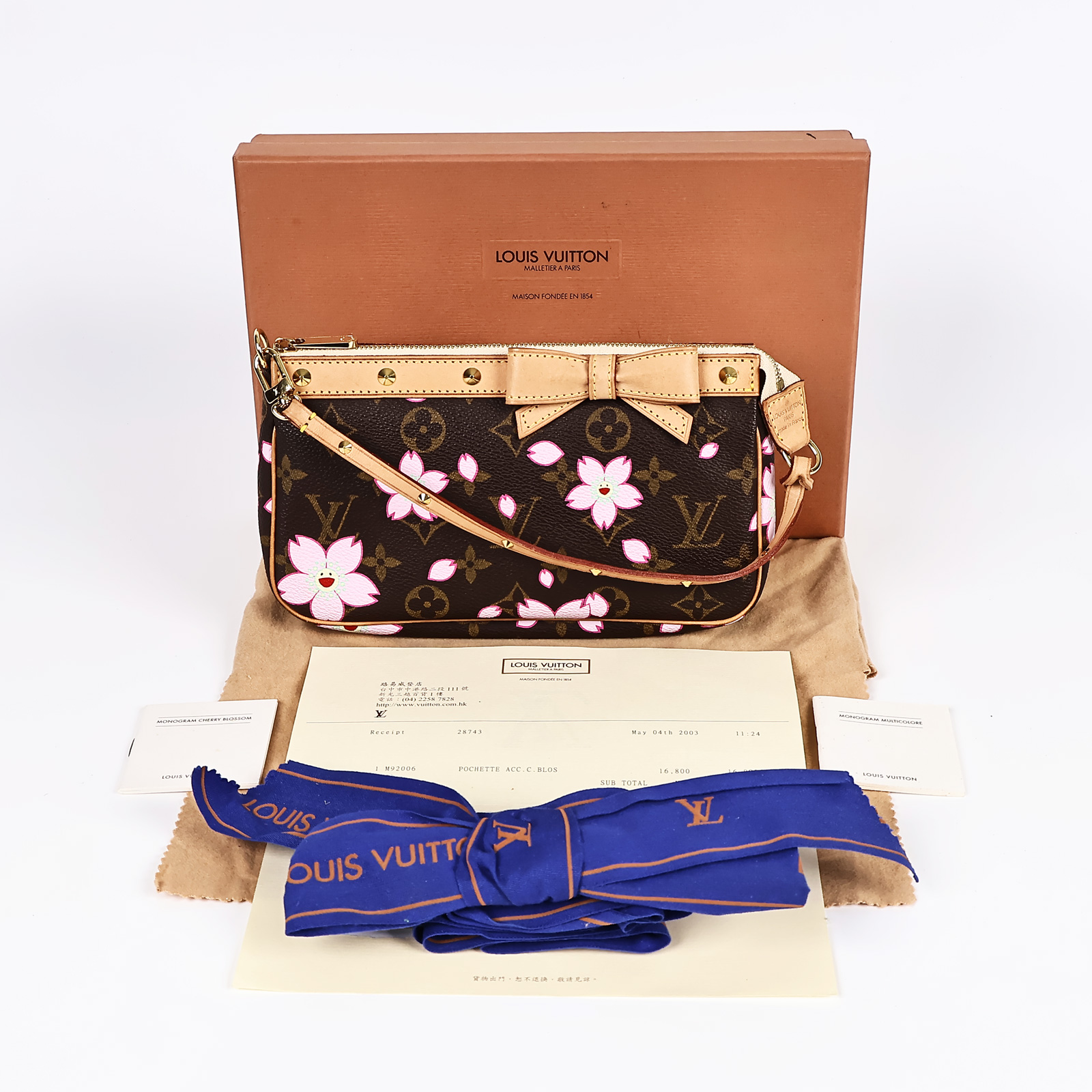 路易威登 LOUIS VUITTON Pochette Accessoires 手提包 村上隆聯名 M92006  原廠盒子/防塵袋/購買證明