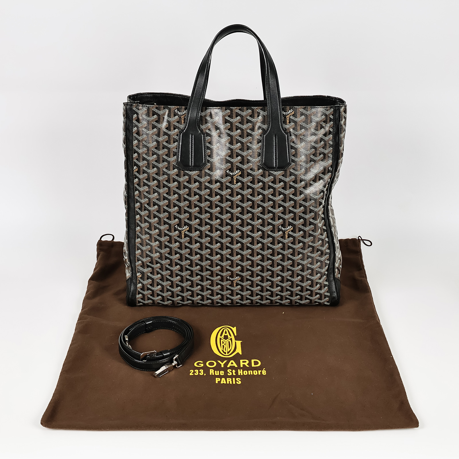 高雅德 GOYARD Voltaire Bag 手提包 VOLTA3MMLTY 黑棕VOLTAIRE BAG 托特包 防塵袋/背帶