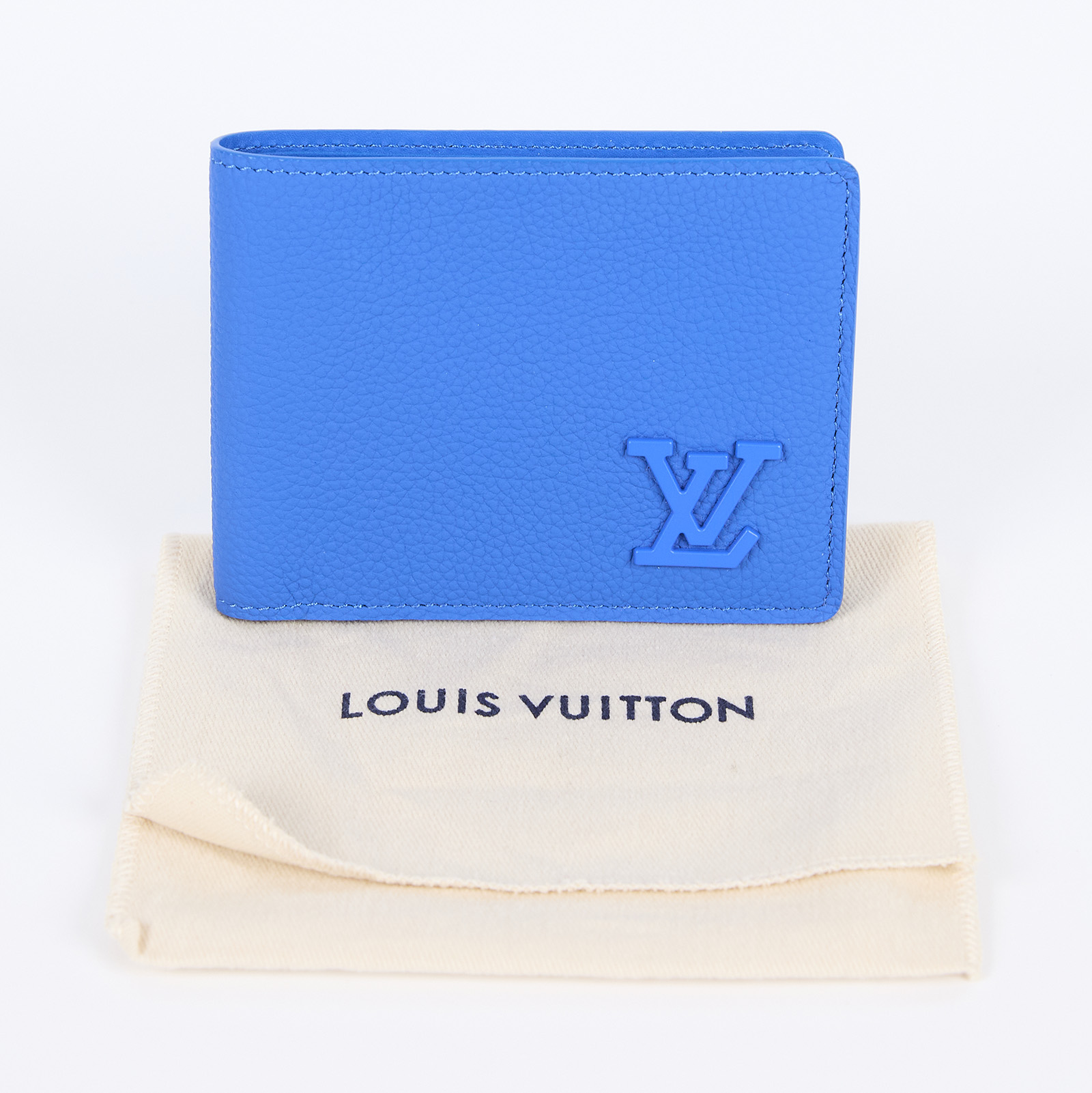 路易威登 LOUIS VUITTON Multiple 錢包 短夾 M82272 藍二折短夾 防塵袋