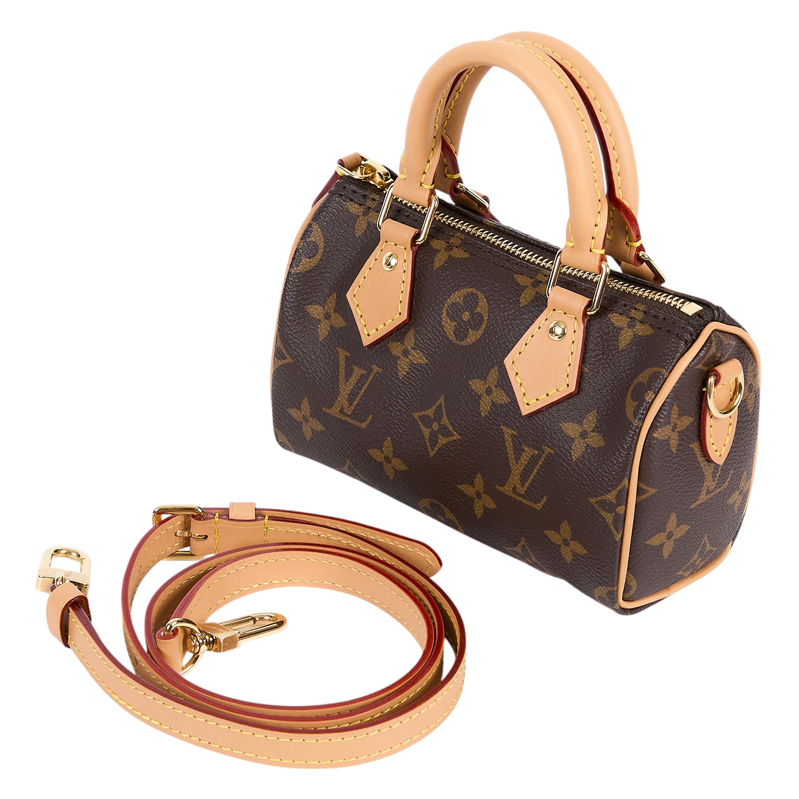 路易威登 LOUIS VUITTON Nano Speedy 原花 手提 肩背包 M81085 晶片款 原花NANO SPEEDY 防塵袋/日本購買證明