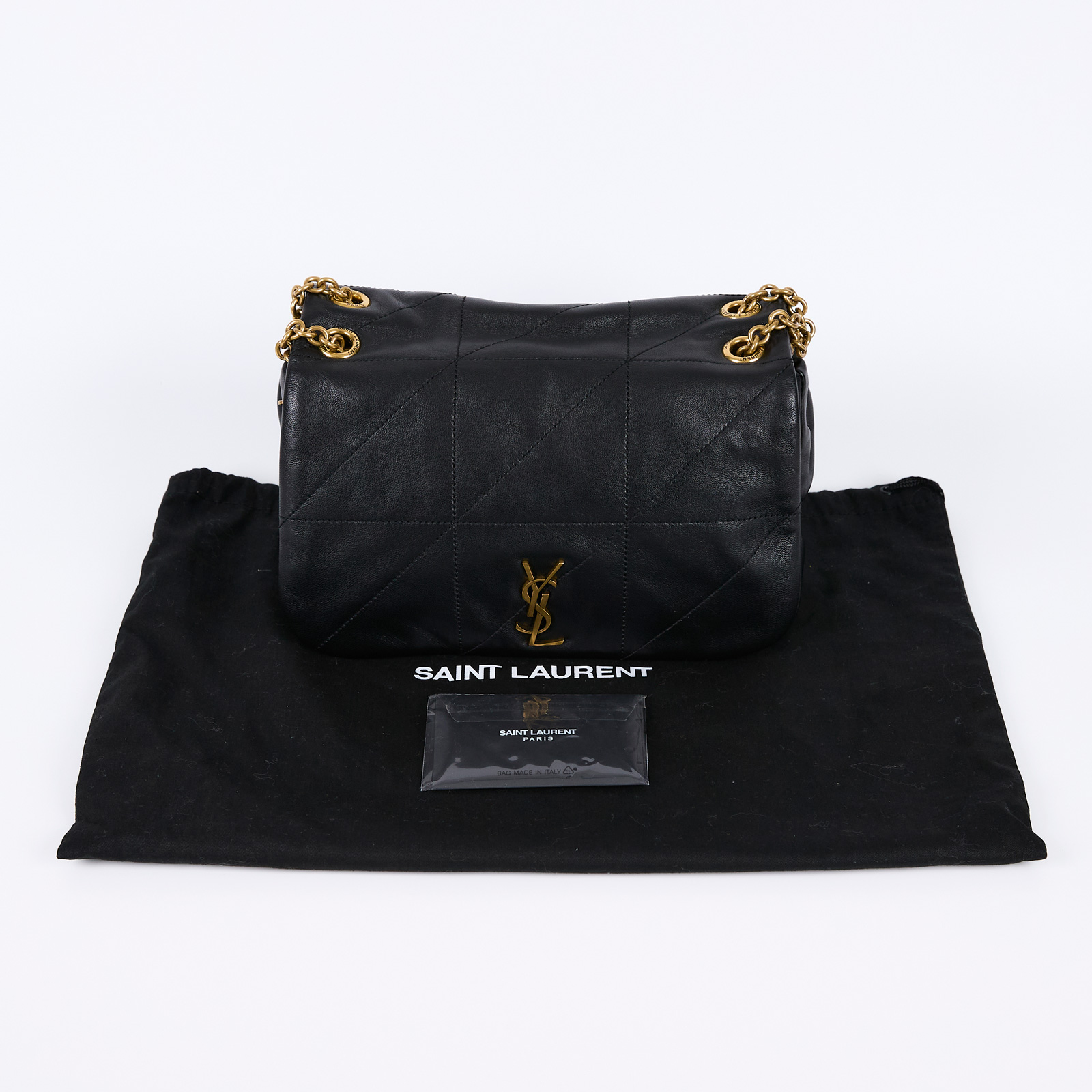 聖羅蘭 YSL SAINT LAURENT Jamie 4.3 小羊皮 小型 手袋 肩背 手提包 763475AAB32 黑金JAMIE4.3 SMAL 防塵袋