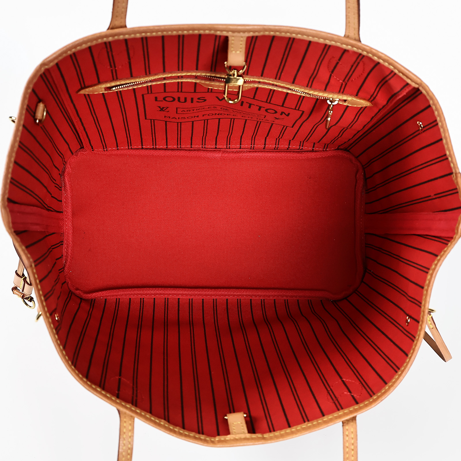 路易威登 LOUIS VUITTON Neverfull MM 櫻桃紅 肩背購物包 M41177 原花NEVERFULL MM 內袋