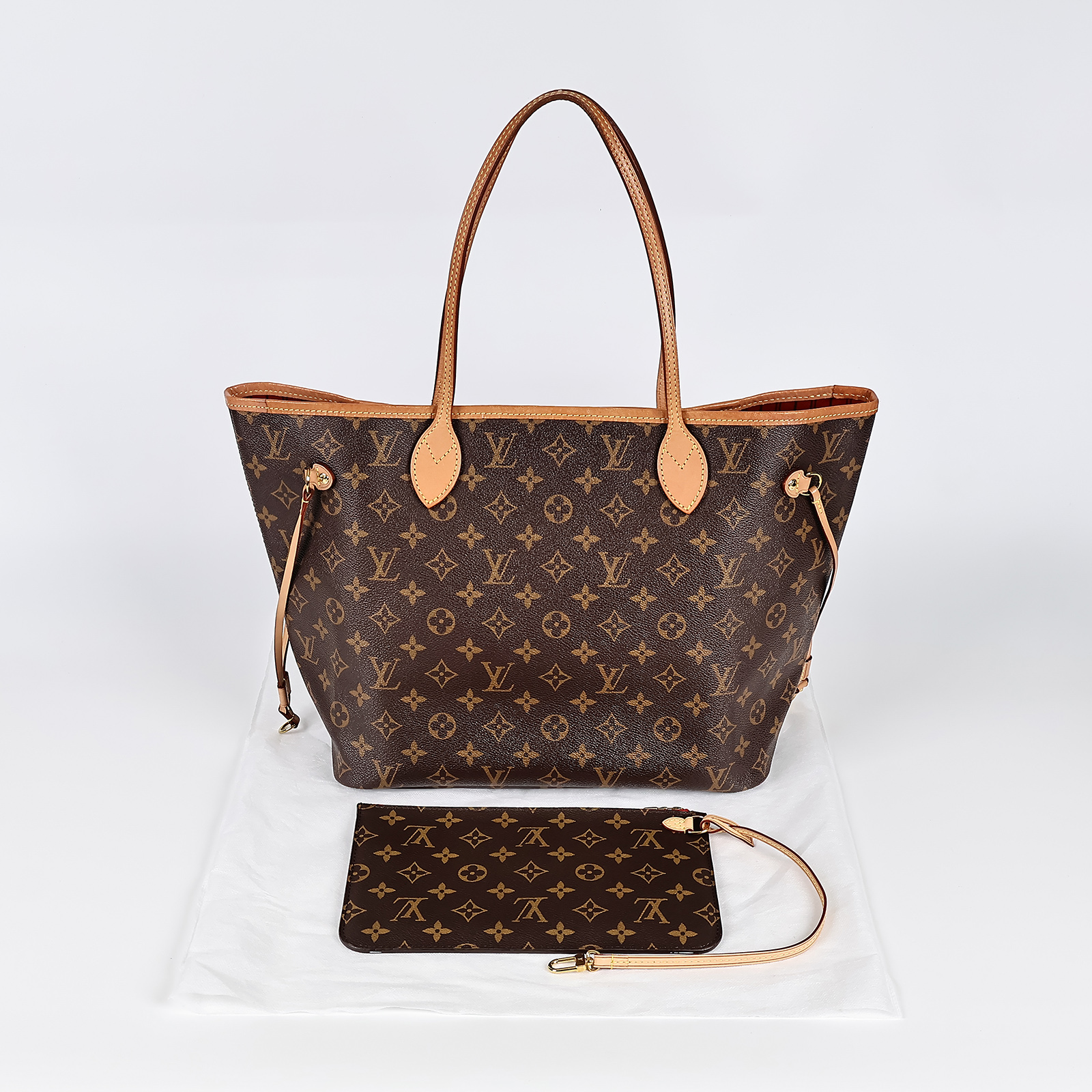 路易威登 LOUIS VUITTON Neverfull MM 櫻桃紅 肩背購物包 M41177 原花NEVERFULL MM 內袋