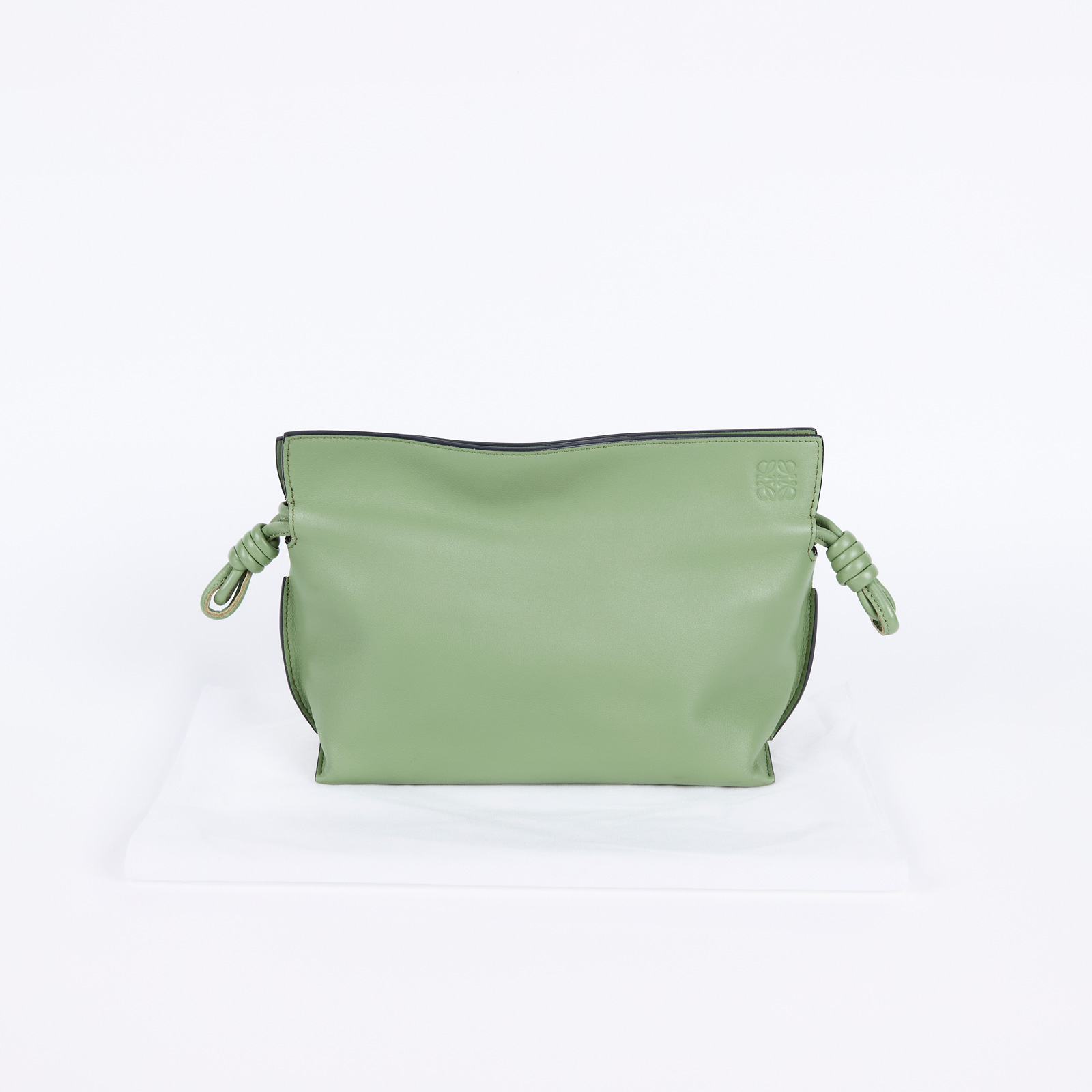 羅意威 LOEWE Mini Flamenco clutch 小牛皮 迷你 肩背包  淺綠FLAMENCO 無附屬品