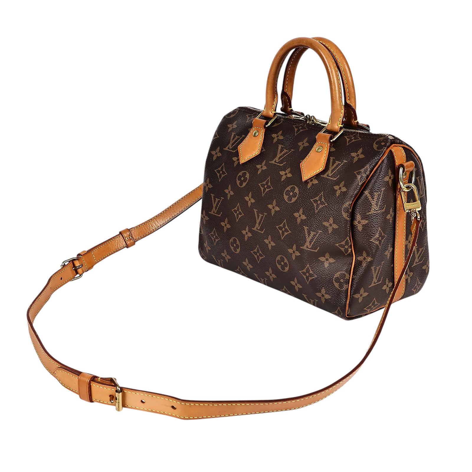 路易威登 LOUIS VUITTON Speedy Bandoulière  25 經典帆布 手提 斜背 波士頓包 M41113  防塵袋