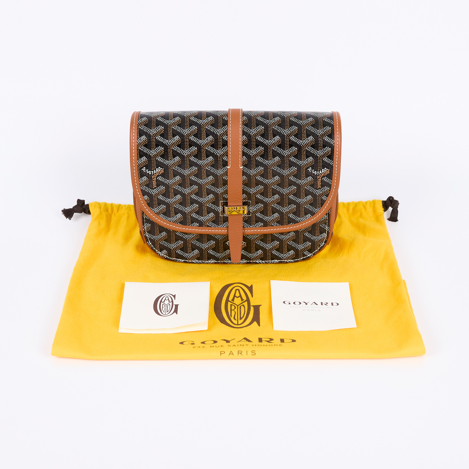 高雅德 GOYARD Belvédère PM 小型 馬鞍包 BELVE3PMLTY 黑棕BELVEDERE PM 防塵袋
