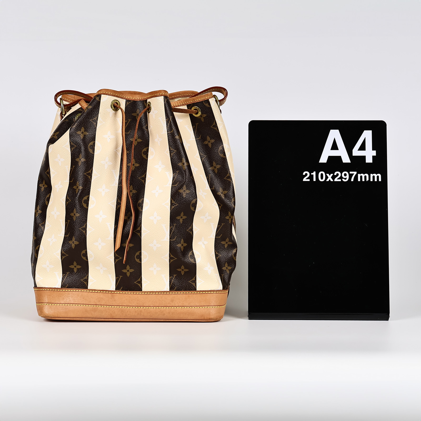 路易威登 LOUIS VUITTON Noe 條紋 牛皮 水桶包 M40563 老花RAYURES NOE水桶包 無附屬品